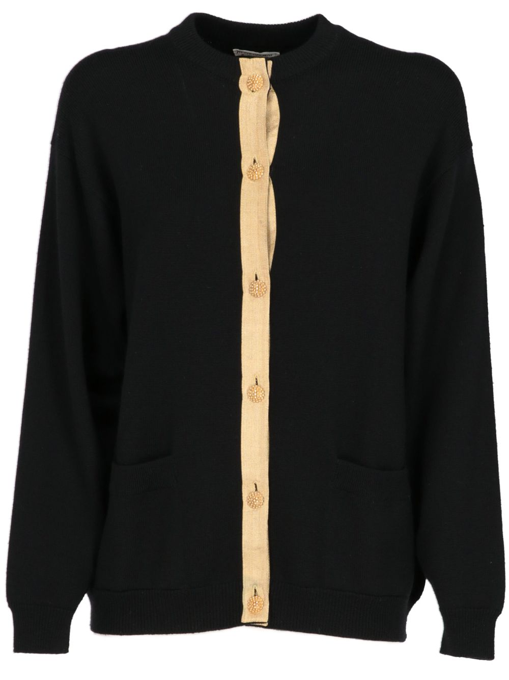 Saint Laurent Pre-Owned 美利诺羊毛开衫（1980年代典藏款） - 黑色