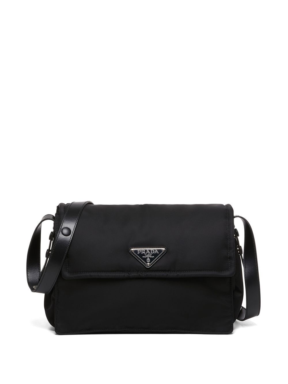 Prada Re-Nylon logo单肩包 - 黑色