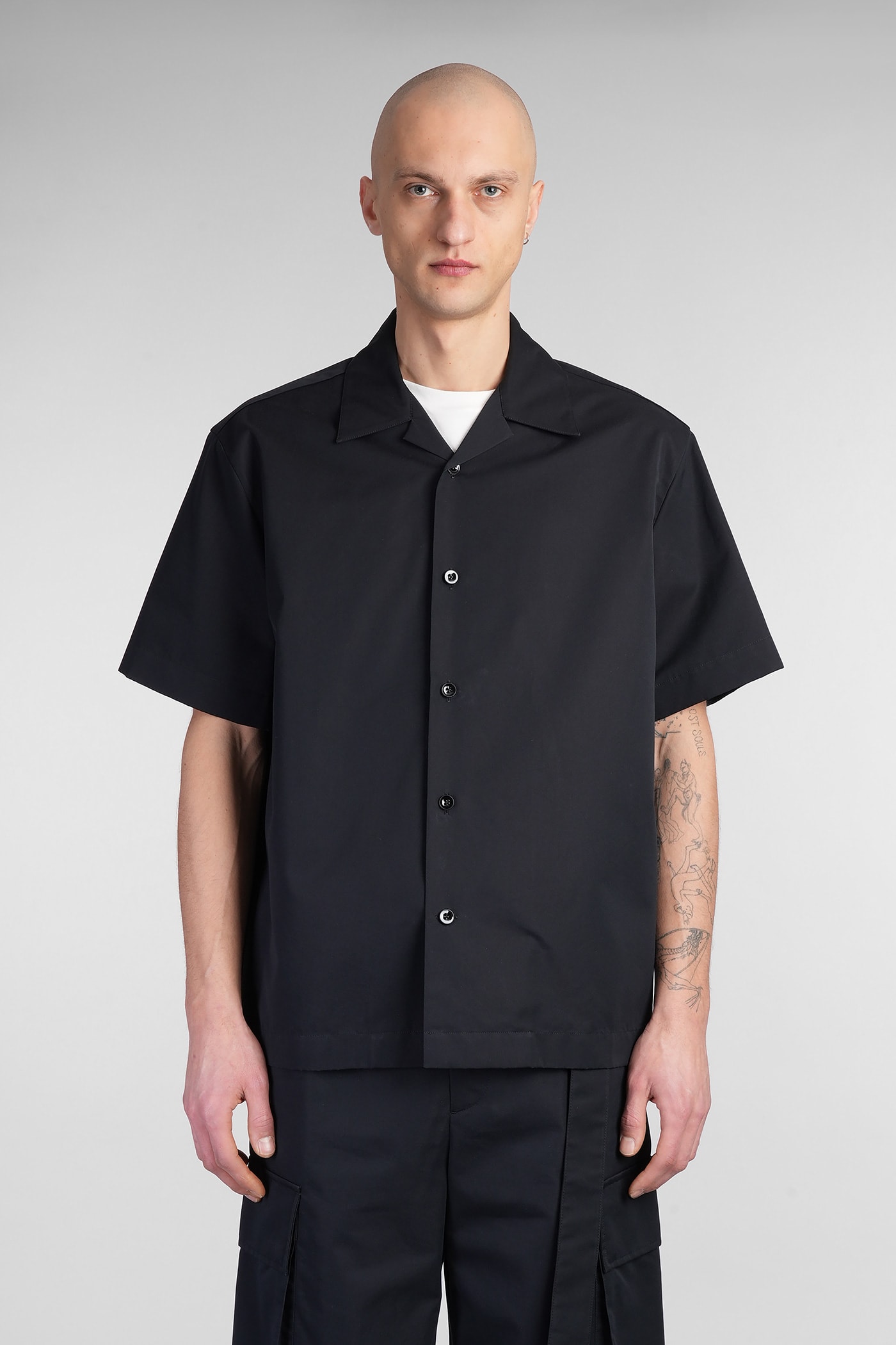 Jil Sander 142款黑色棉质衬衫