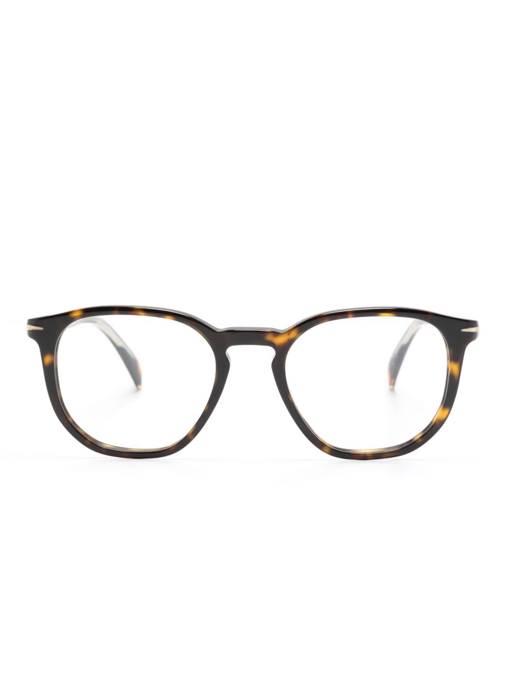 Eyewear by David Beckham 玳瑁纹圆框眼镜 - 褐色