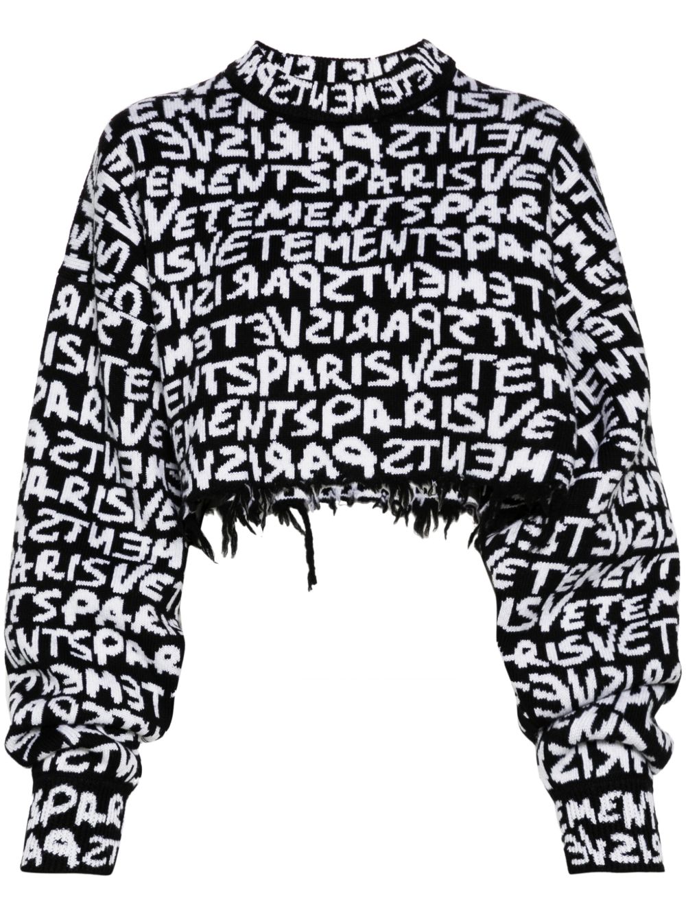 VETEMENTS logo嵌花毛衣 - 黑色
