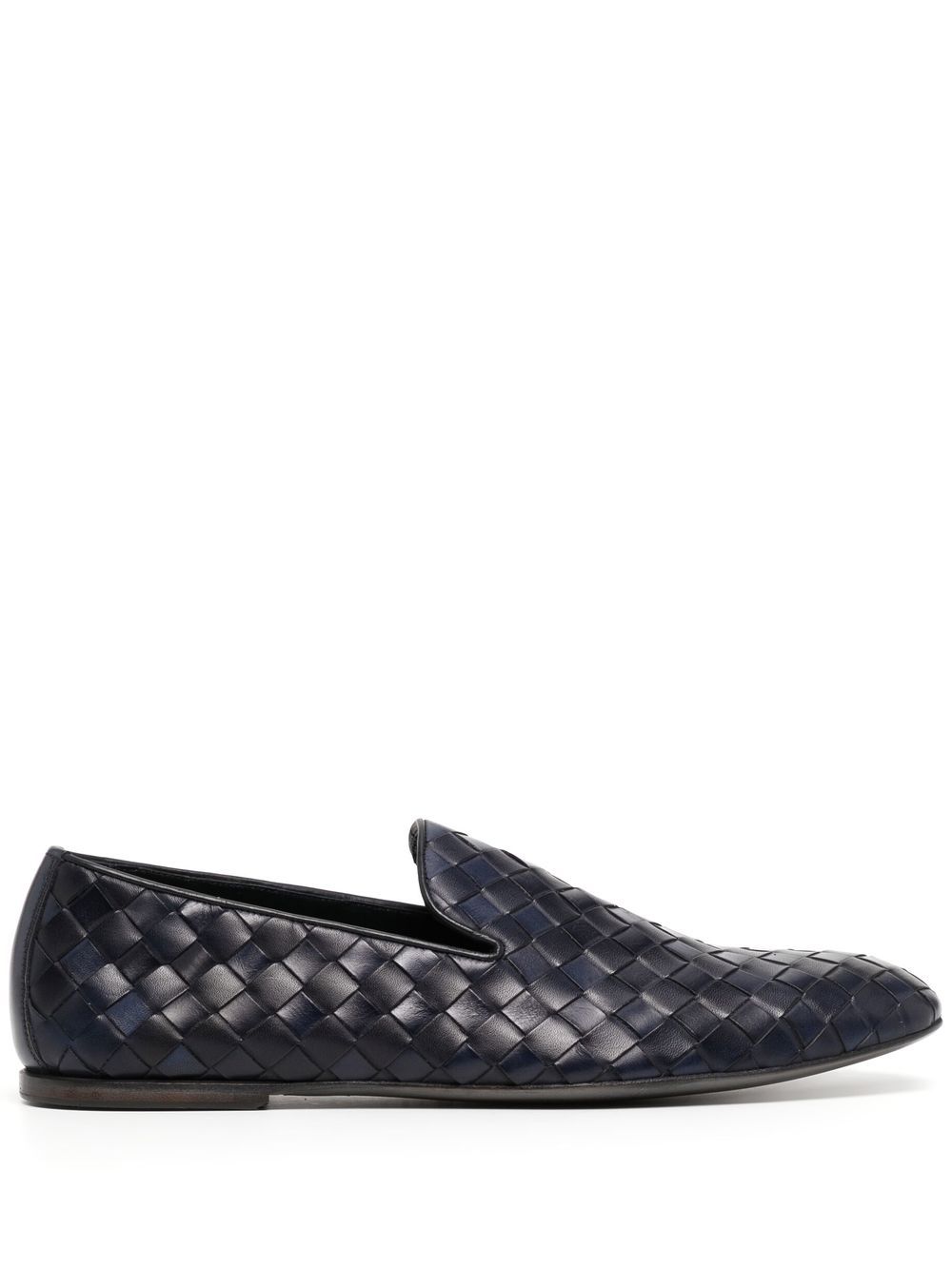 Barrett woven-leather loafers - 蓝色