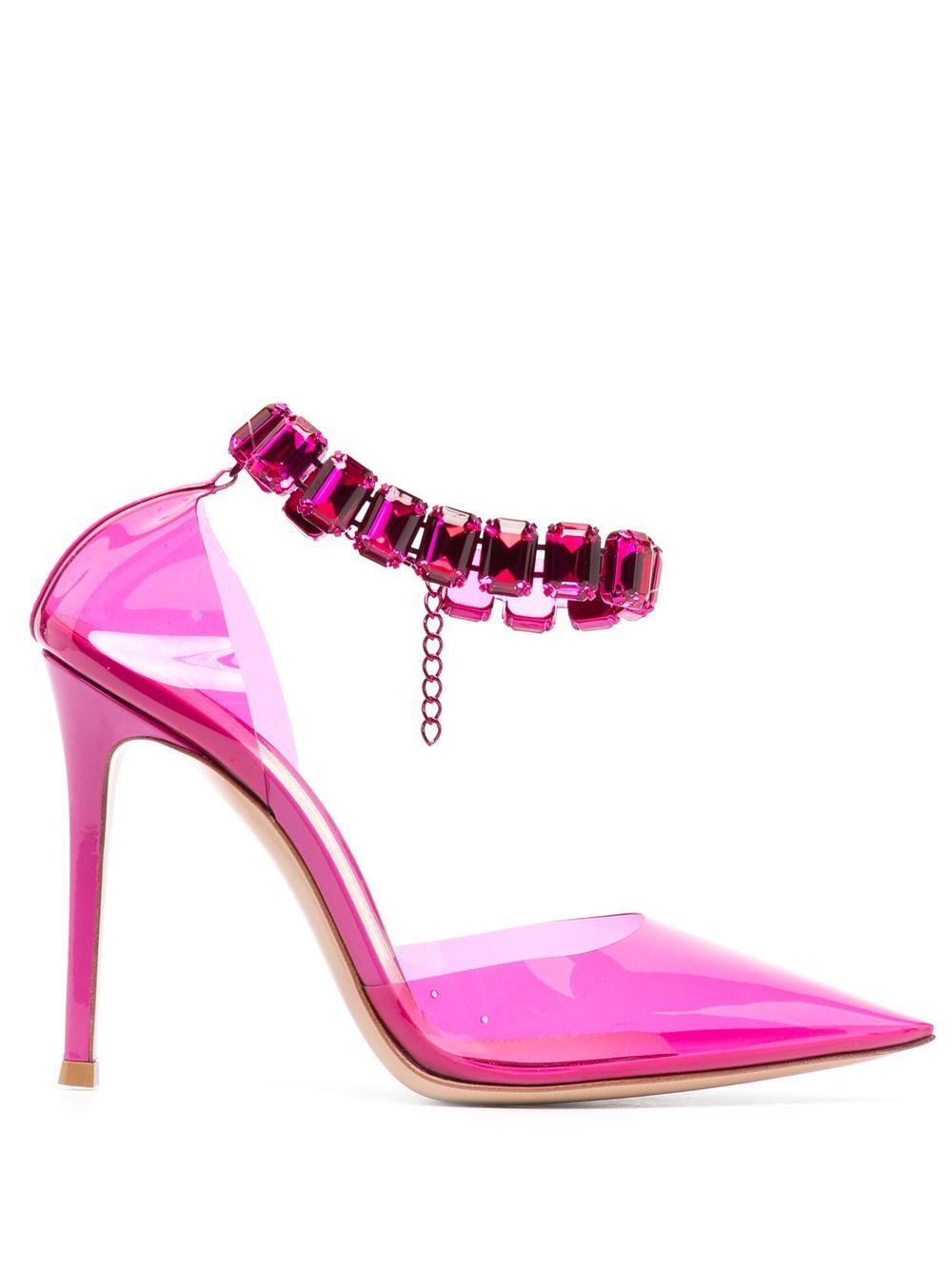 Gianvito Rossi 晶饰透明高跟鞋 - 粉色