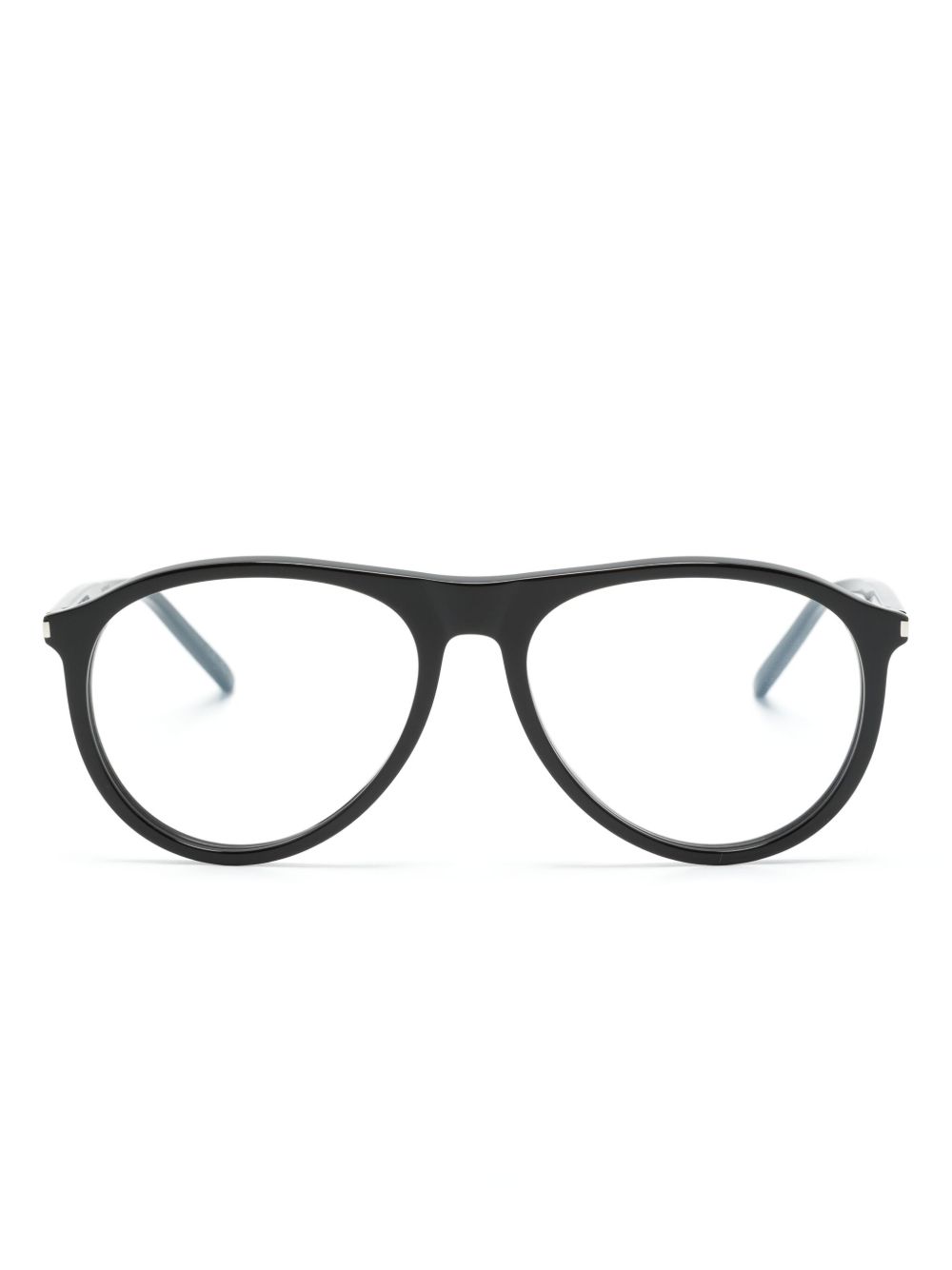 Saint Laurent Eyewear logo雕刻飞行员镜框眼镜 - 黑色