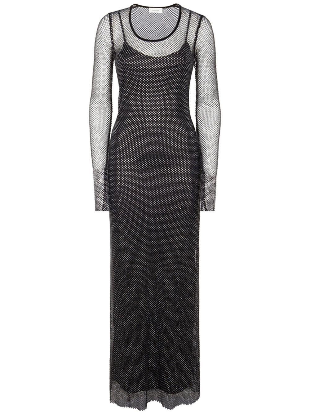 Sportmax 晶饰超长连衣裙 - 黑色