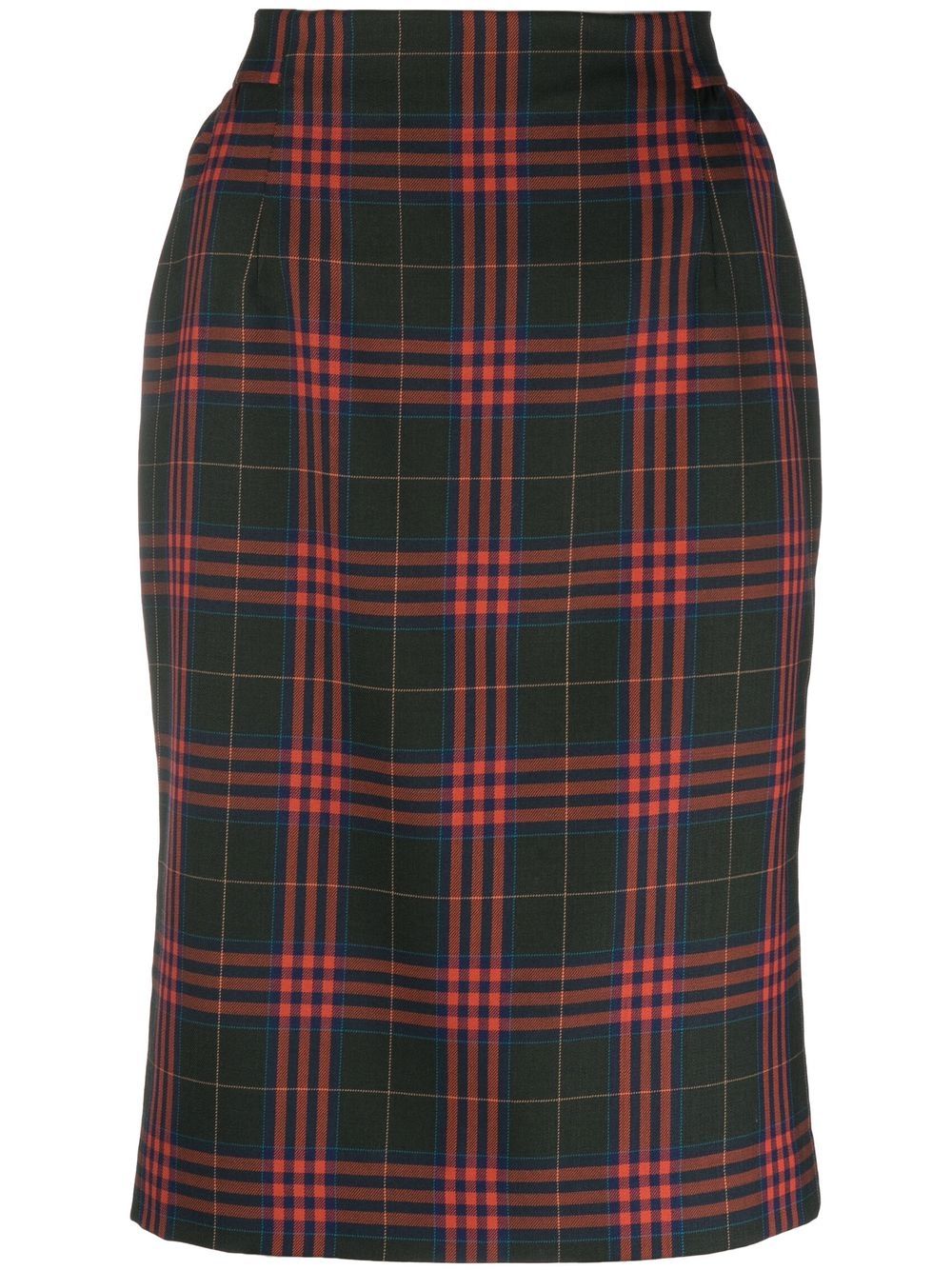 Vivienne Westwood 高腰格纹半身裙 - 绿色