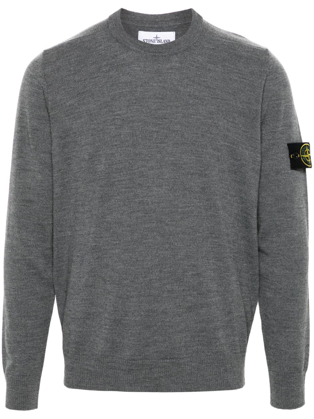 Stone Island 罗盘徽章针织毛衣 - 灰色