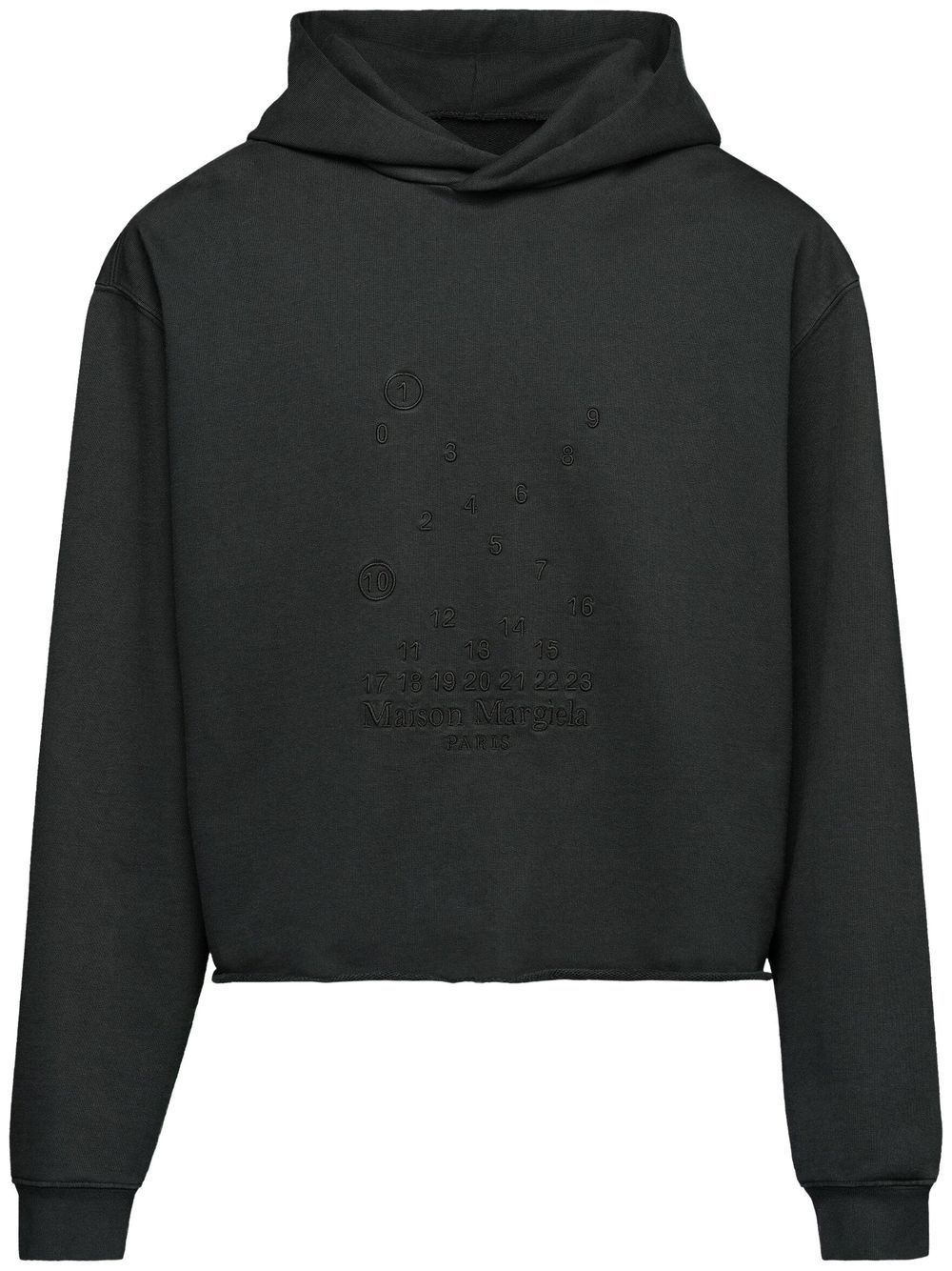 Maison Margiela Numeric logo刺绣连帽衫 - 黑色