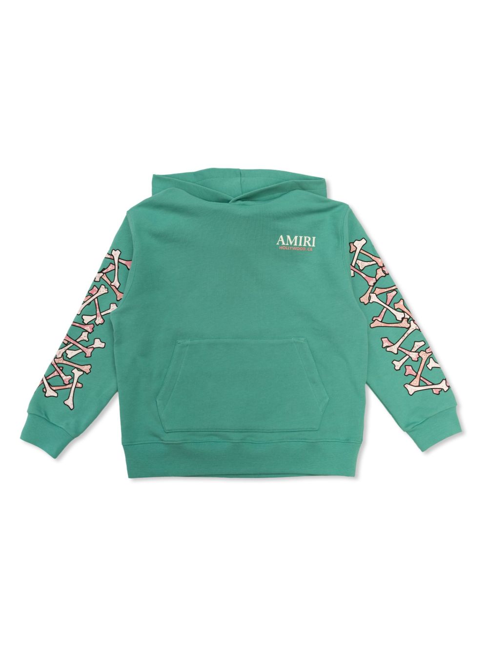 AMIRI KIDS 骨头印花棉连帽衫 - 蓝色