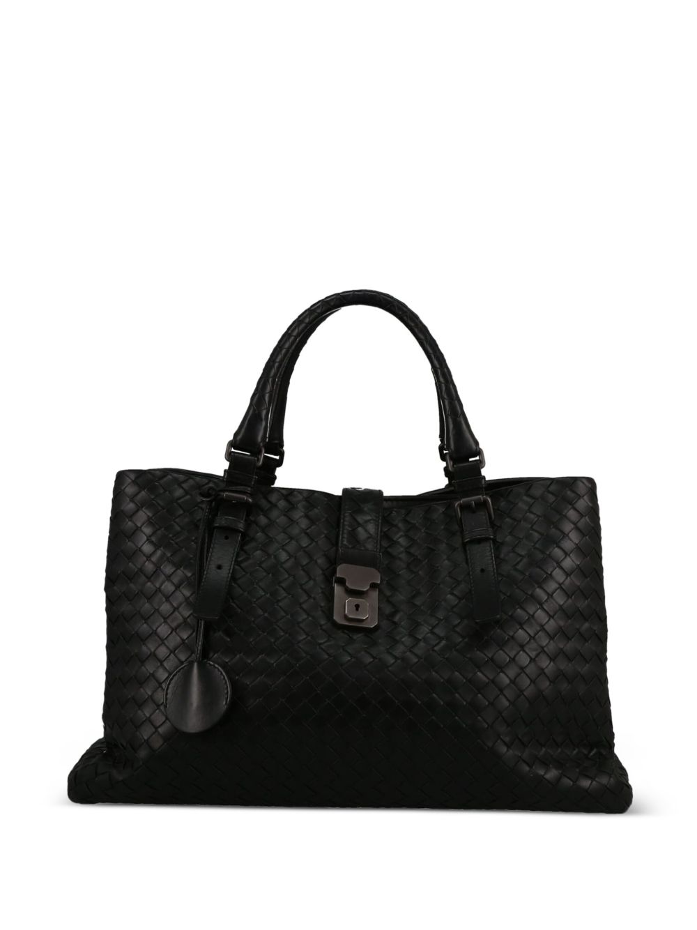 Bottega Veneta Pre-Owned Roma 皮质手提包（2000年典藏款） - 黑色