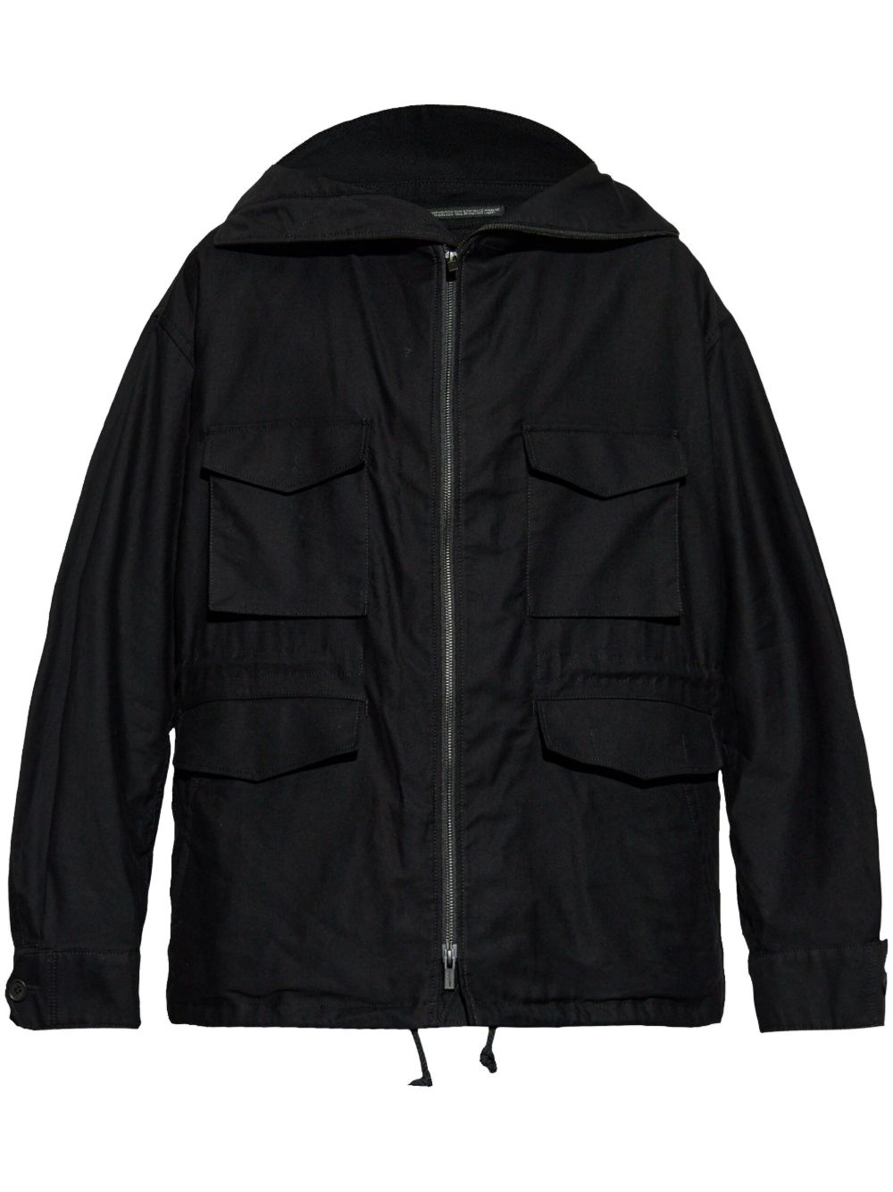 Yohji Yamamoto 拉链连帽夹克 - 黑色