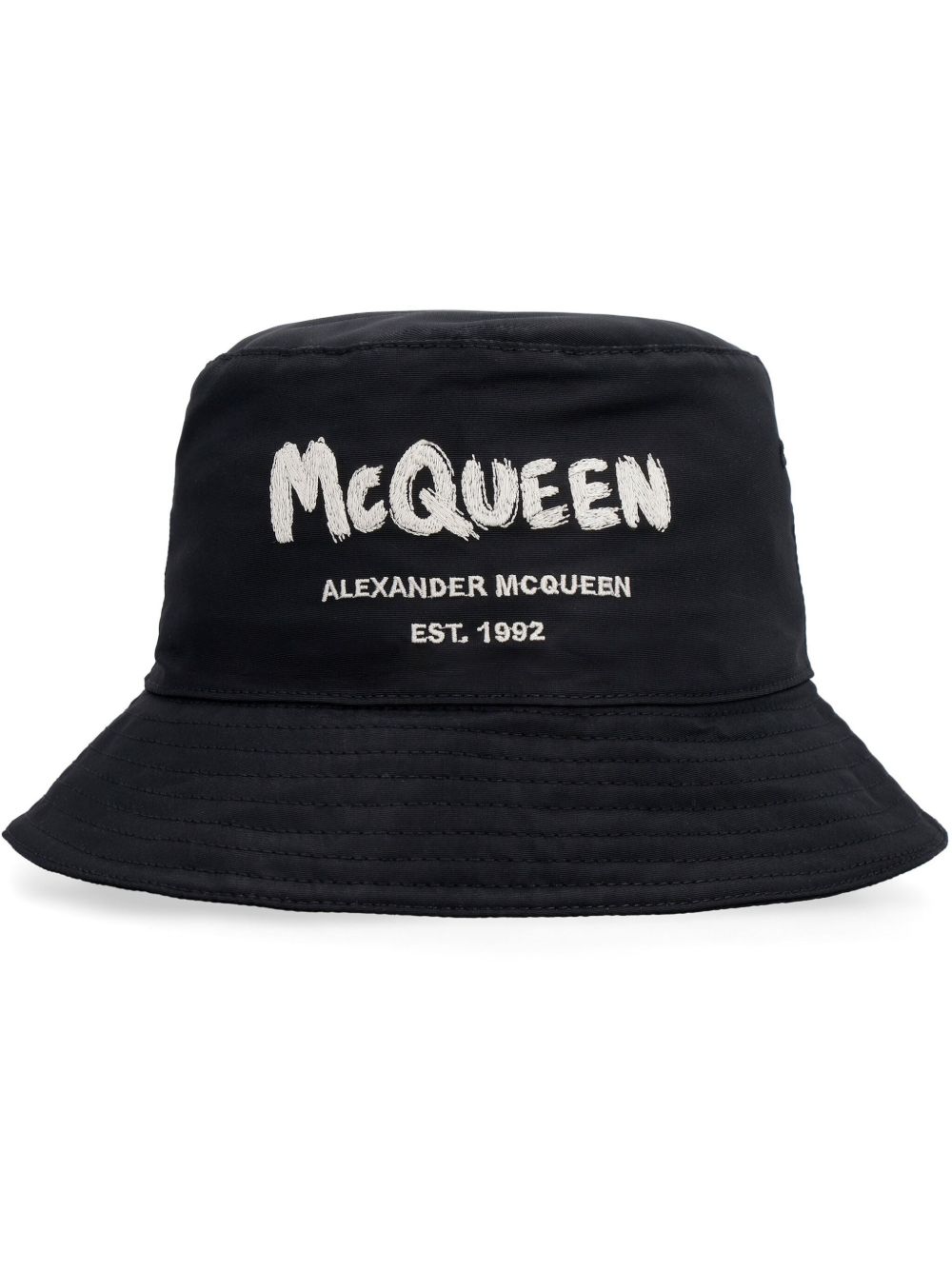 Alexander McQueen 亚历山大·麦昆 McQueen 涂鸦渔夫帽 - 黑色