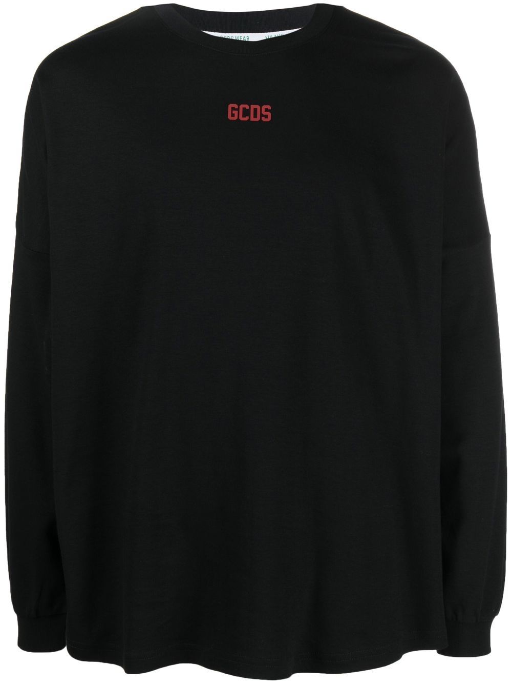 GCDS logo印花长袖T恤 - 黑色