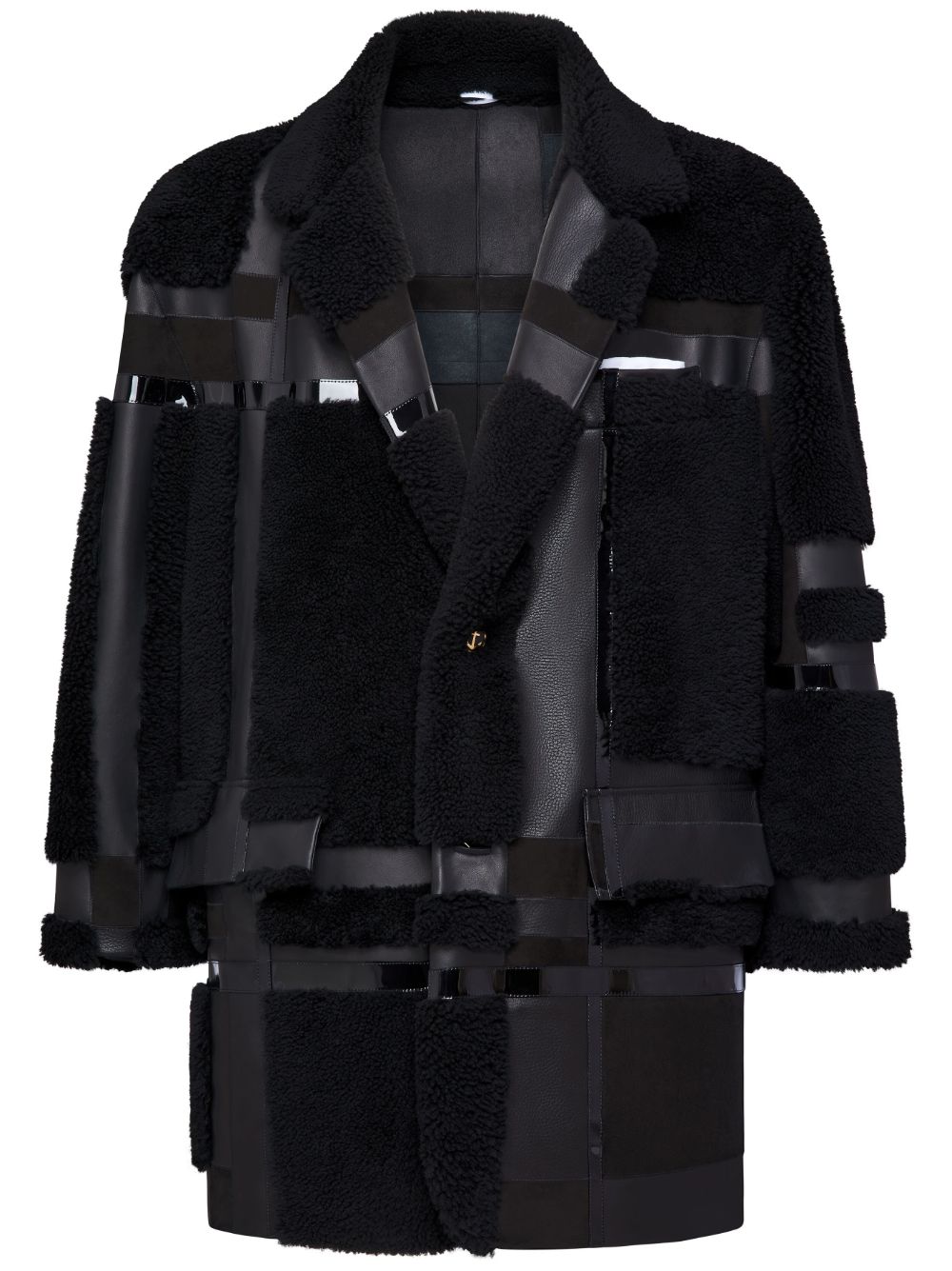 Thom Browne 皮毛一体夹克 - 黑色