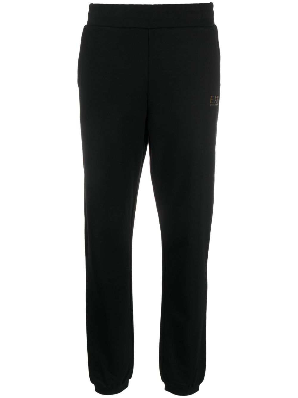 Ea7 Emporio Armani logo印花露踝运动裤 - 黑色