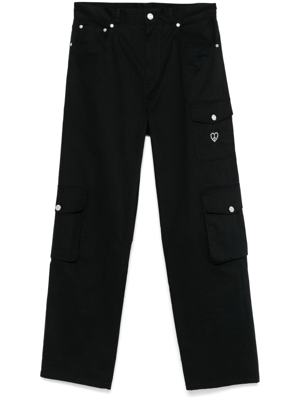 MOSCHINO JEANS 华达呢编织工装裤 - 黑色