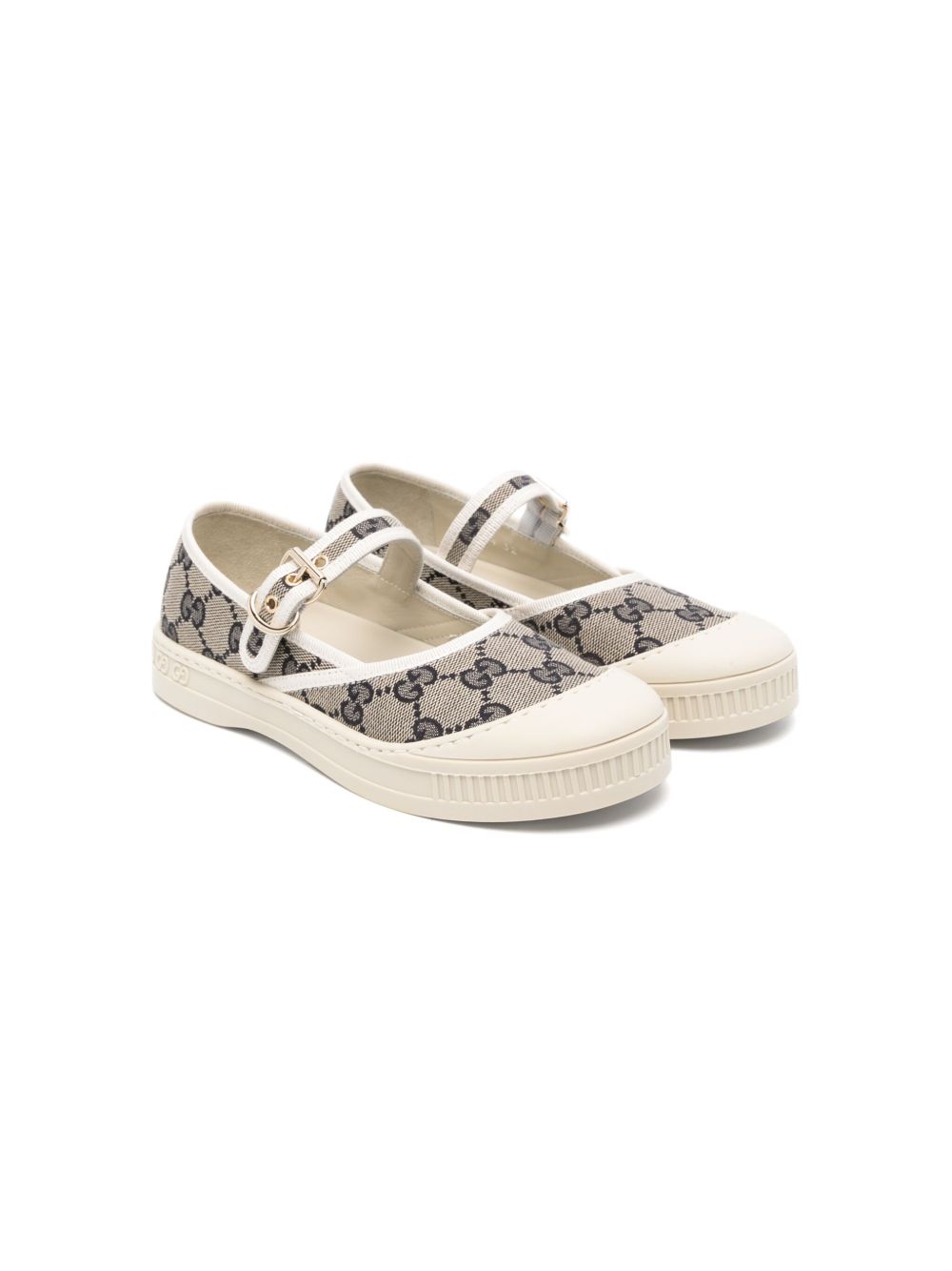 Gucci Kids GG 帆布乐福鞋 - 中性色