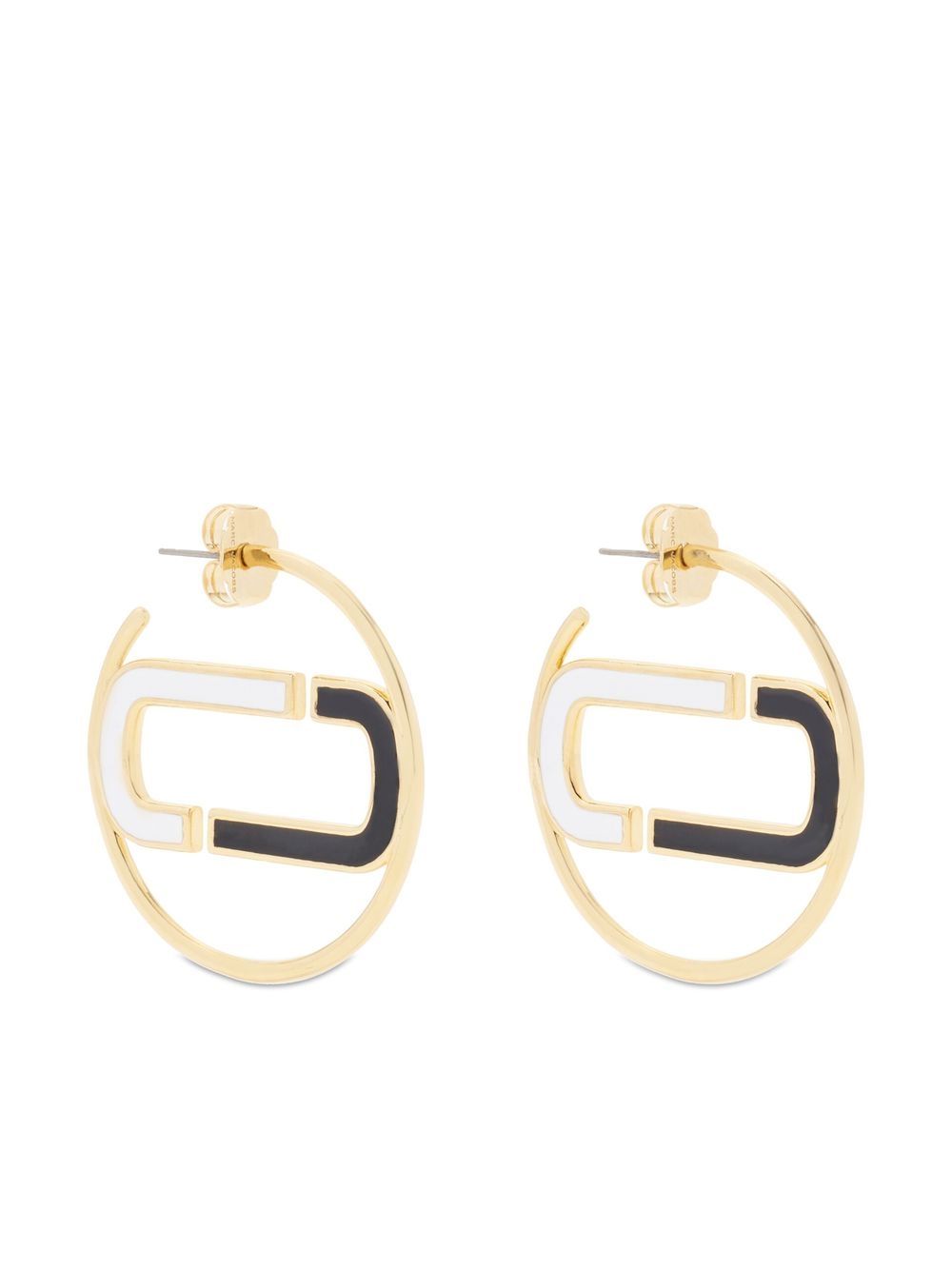 Marc Jacobs 大号珐琅圈形耳环 - 金色