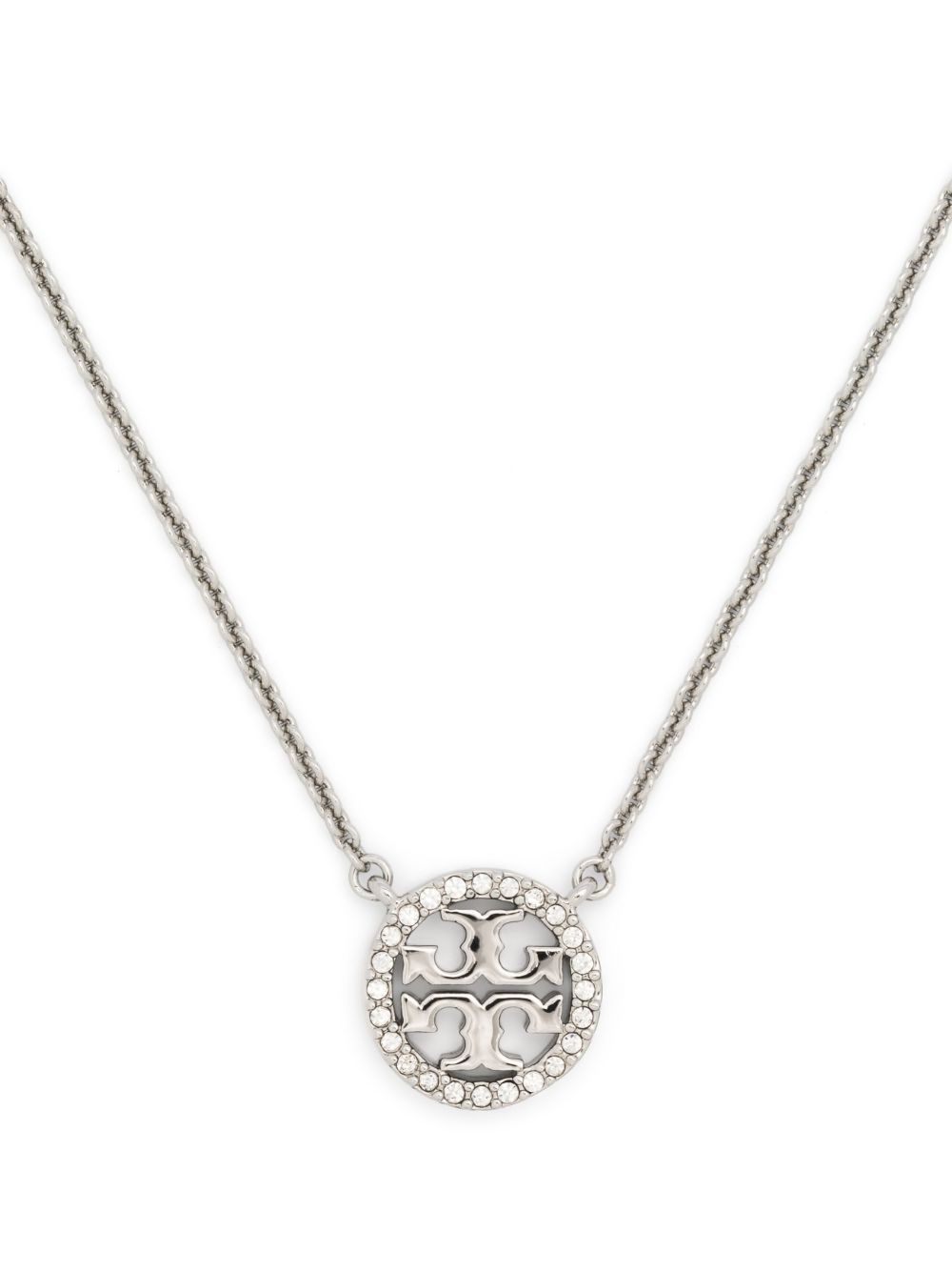 Tory Burch Miller logo吊饰项链 - 银色