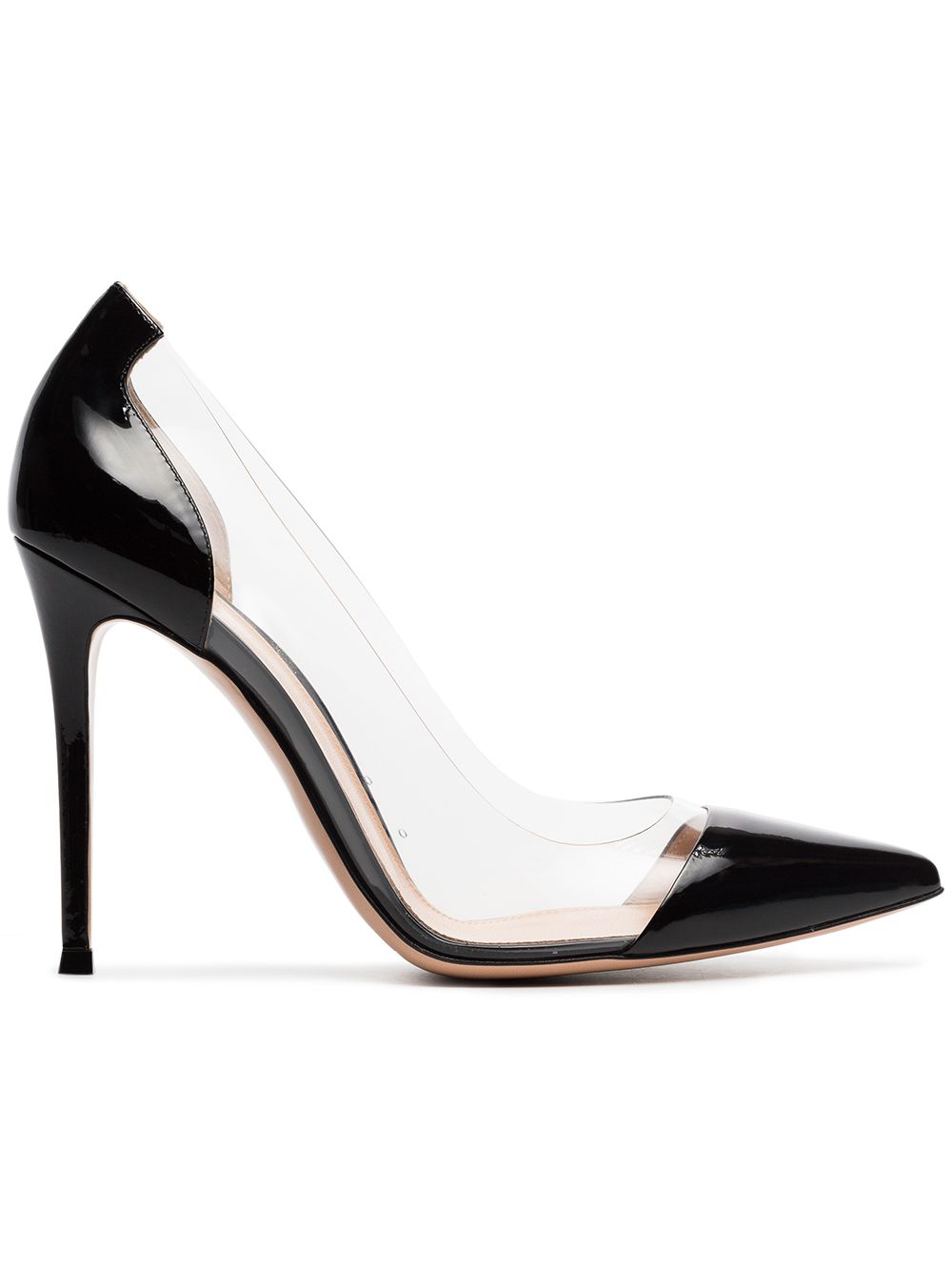 Gianvito Rossi 105塑料感漆皮高跟鞋 - 黑色