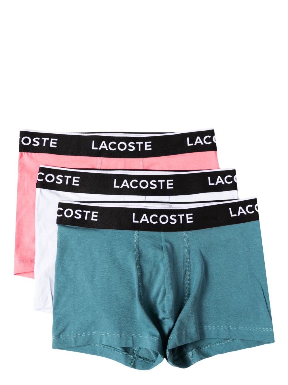 Lacoste logo织带四角裤套装（三件装） - 蓝色