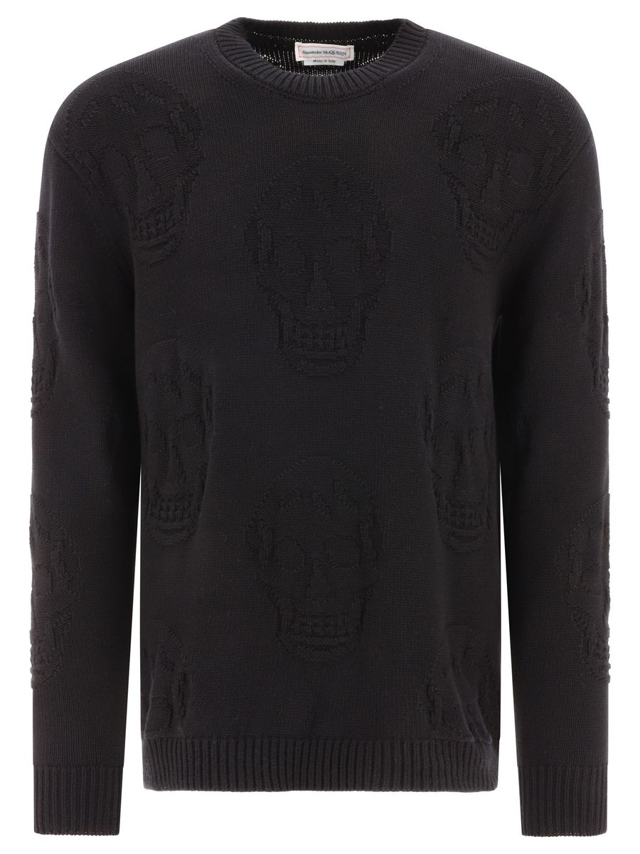 Alexander McQueen Skull Knitted Cotton Jumper