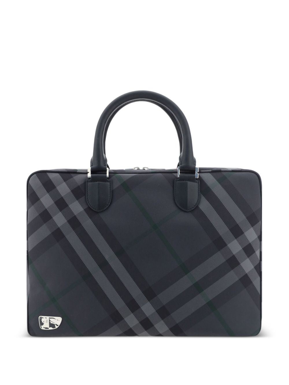 Burberry 格纹公文包 - 黑色