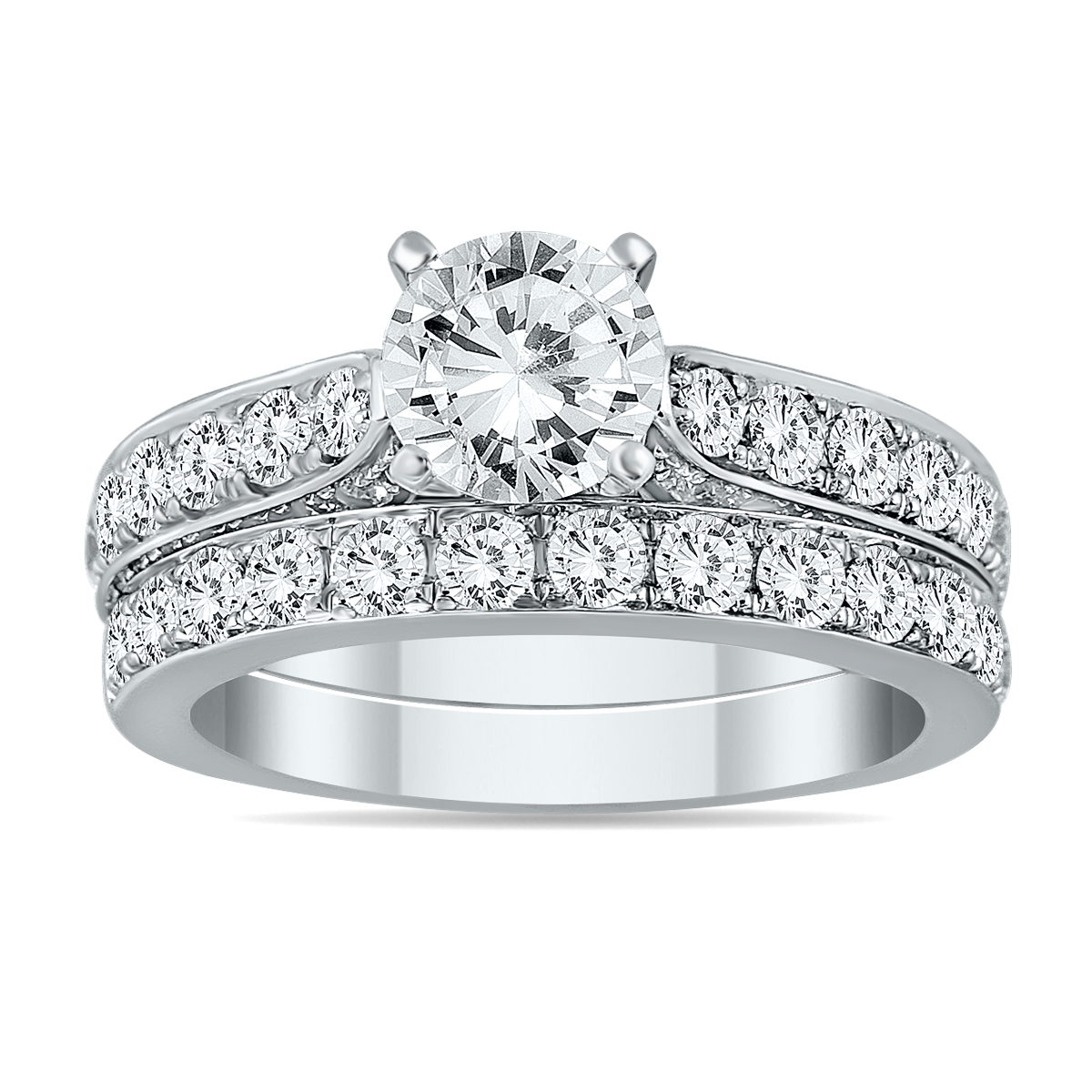 Certified 2 1/2 Carat TW Diamond Bridal Set in 14K White Gold (I-J Color, I2-I3 Clarity)