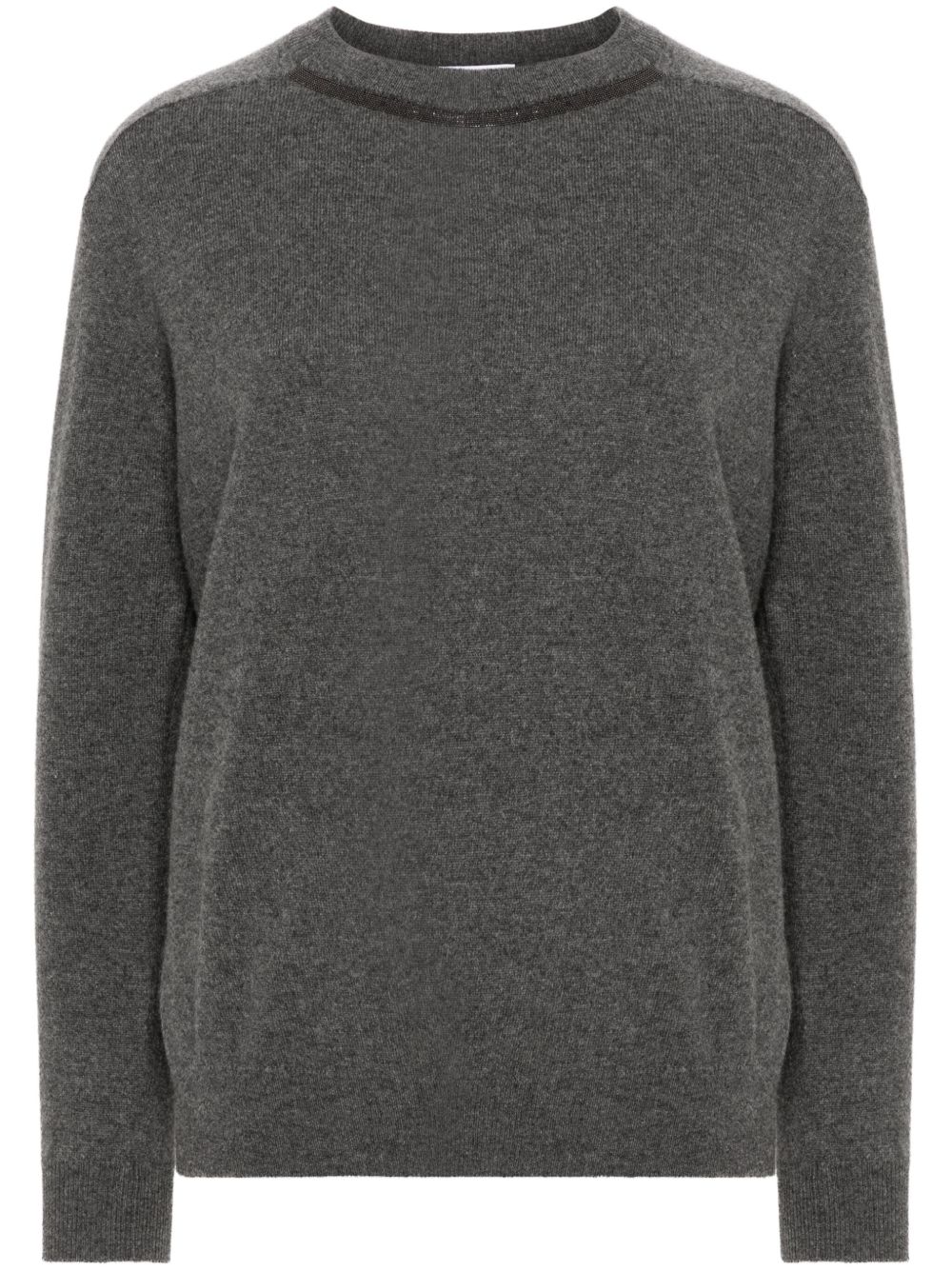 Brunello Cucinelli Monili 珠饰细节毛衣 - 灰色