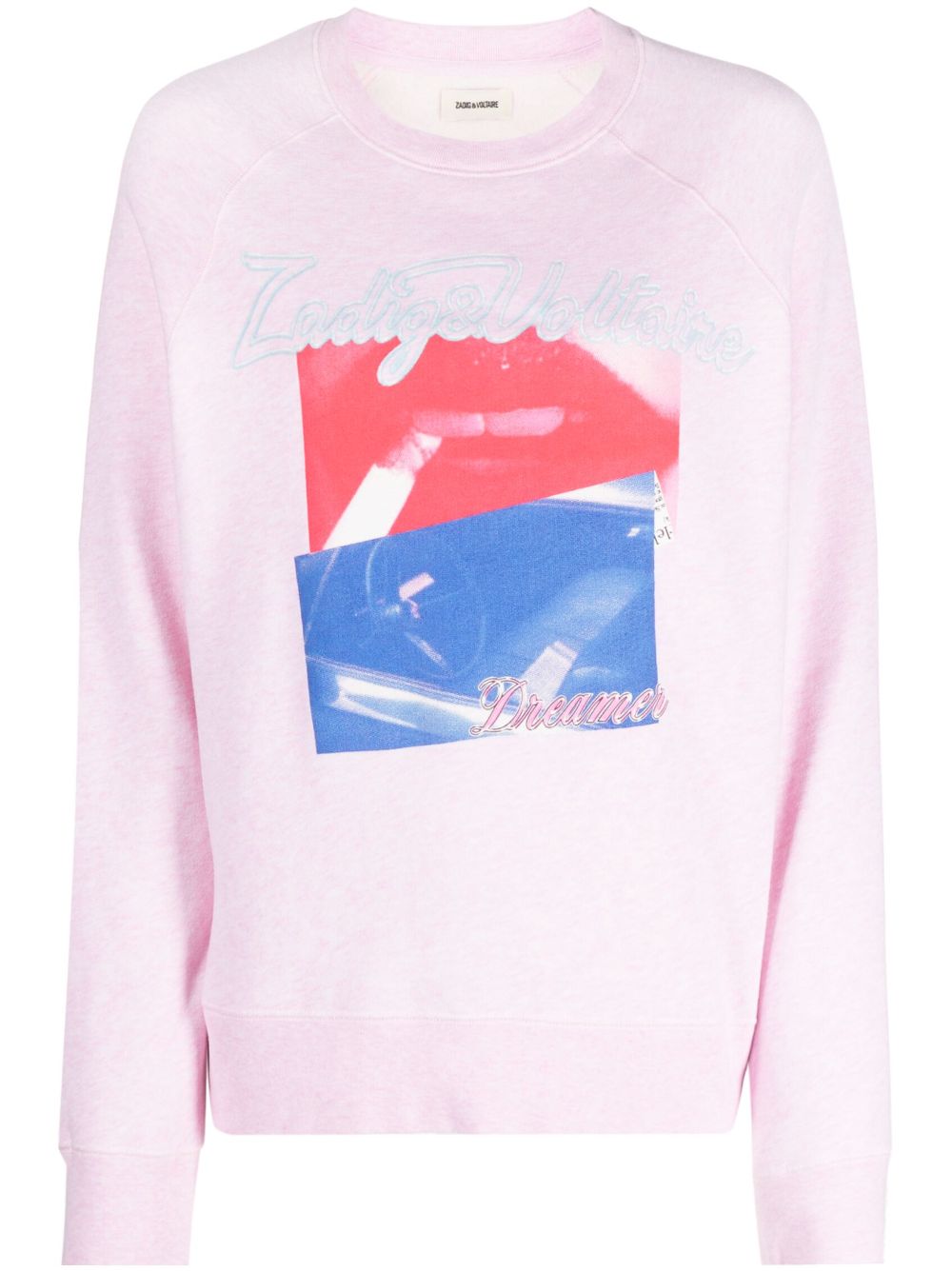 Zadig&Voltaire 照片印花logo刺绣连帽衫 - 粉色