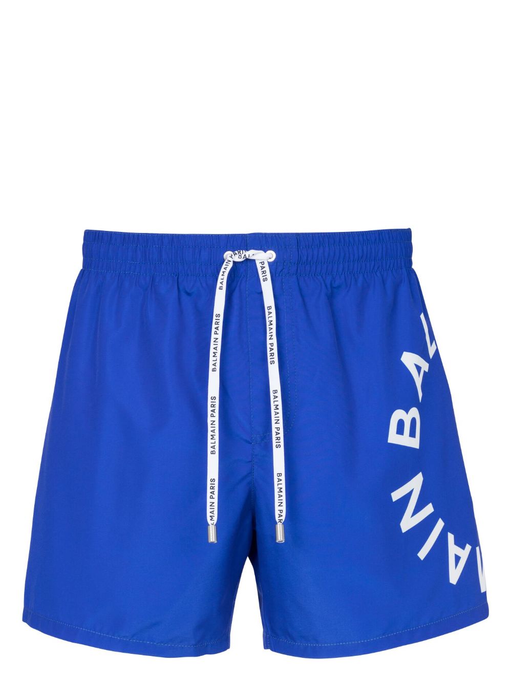 Balmain logo印花泳裤 - 蓝色