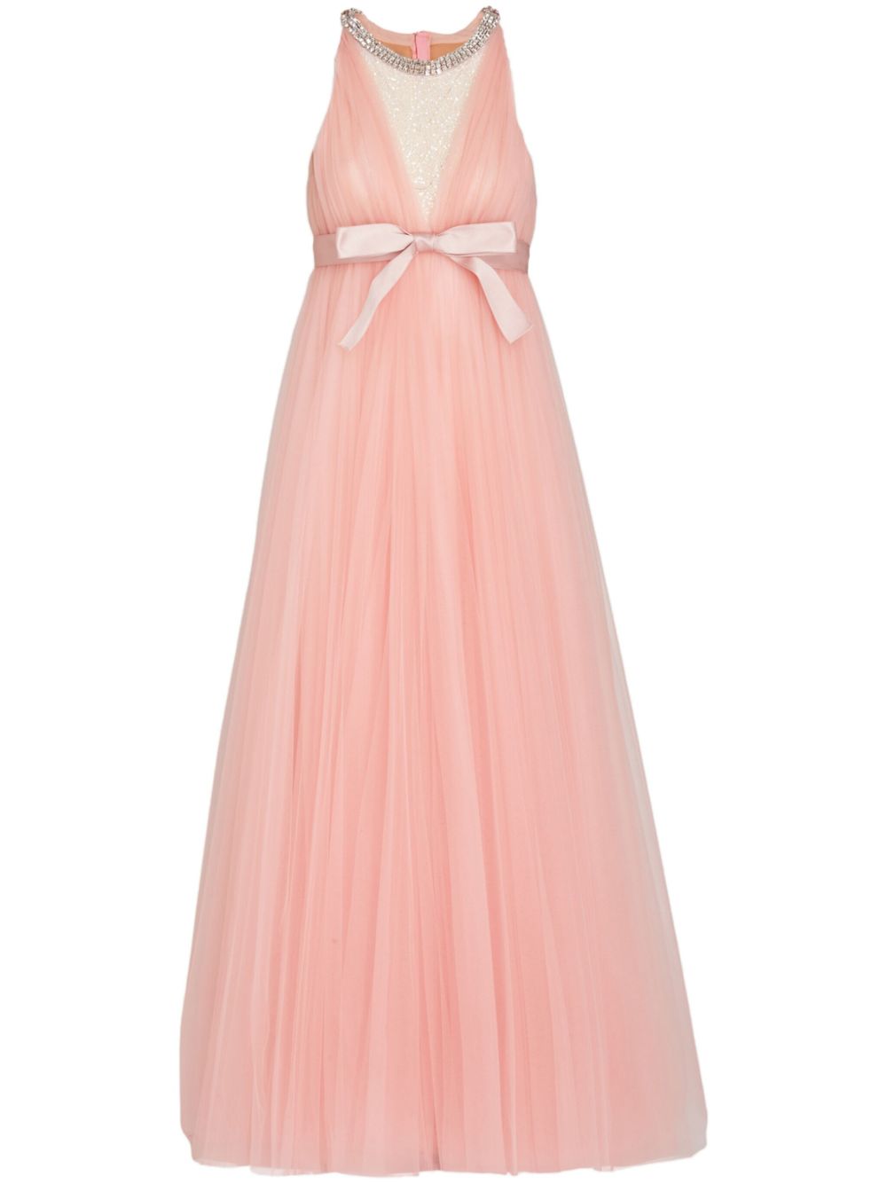 Giambattista Valli 长款薄纱连衣裙 - 粉色