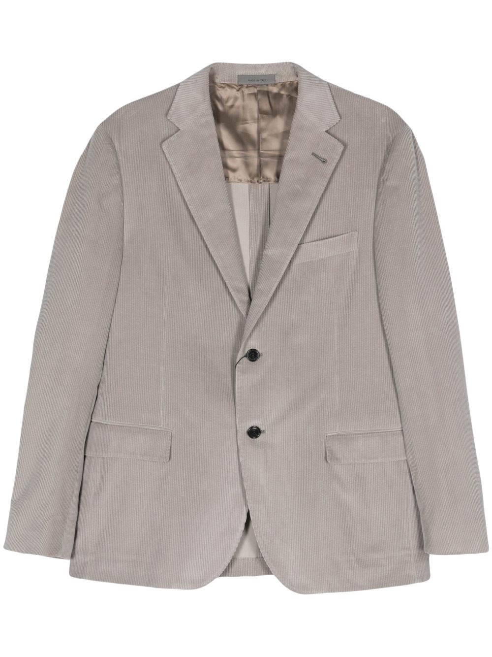 Corneliani 单排扣灯芯绒西装夹克 - 灰色