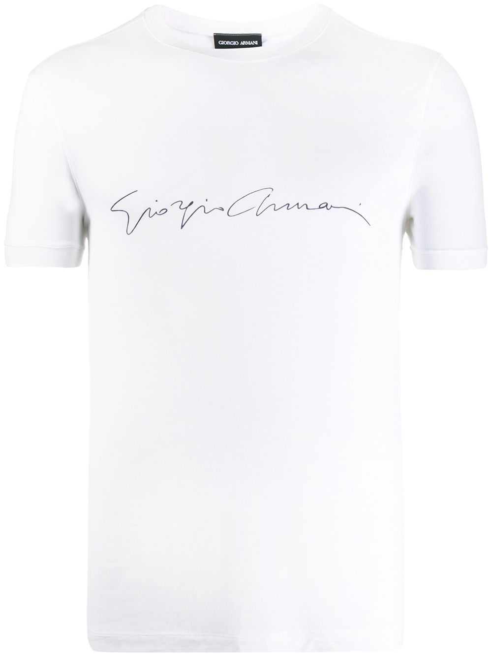 Giorgio Armani 品牌印花T恤 - 白色