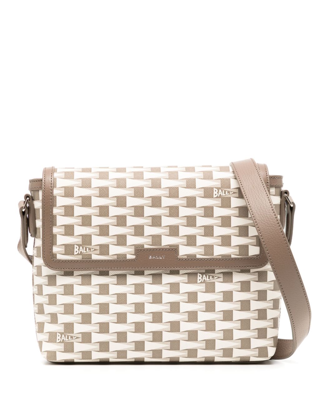 Bally Pennant 皮质邮差包 - 中性色