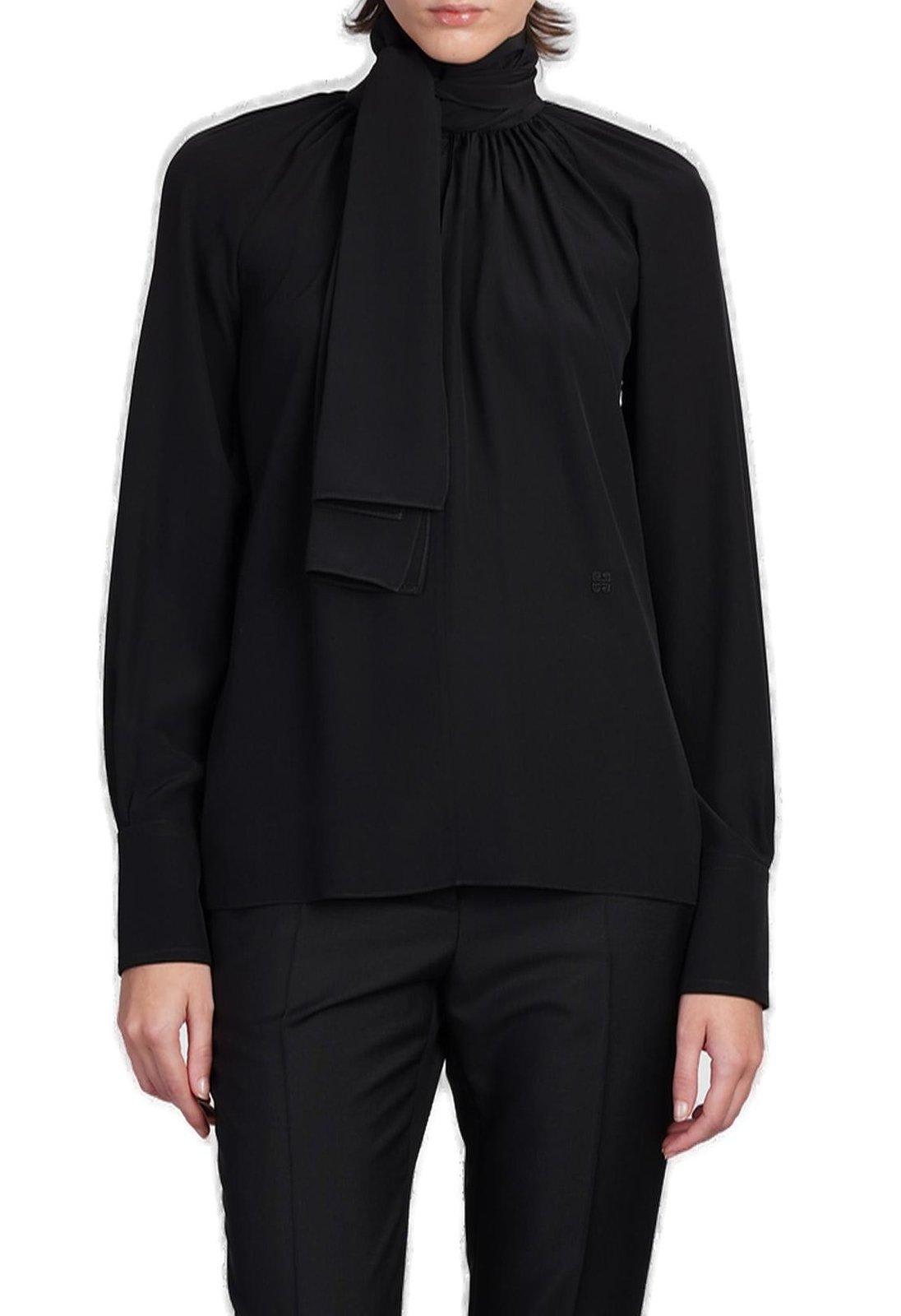 Givenchy 4g Motif Tie Neck Blouse