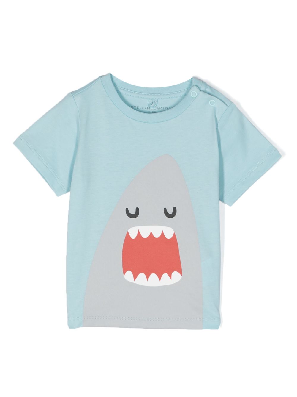 Stella McCartney Kids 鲨鱼印花棉T恤 - 蓝色