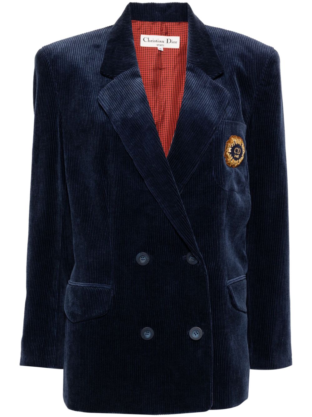 Christian Dior Pre-Owned 双排扣运动西装夹克（2001年典藏款） - 蓝色