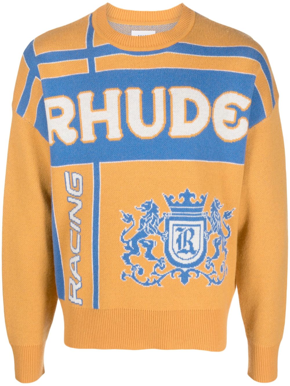 RHUDE Palm 提花圆领毛衣 - 橘色