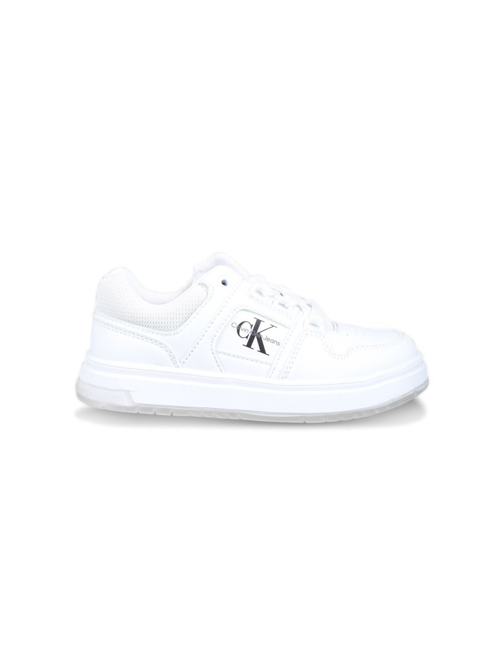 Calvin Klein Kids logo印花拼接运动鞋 - 白色