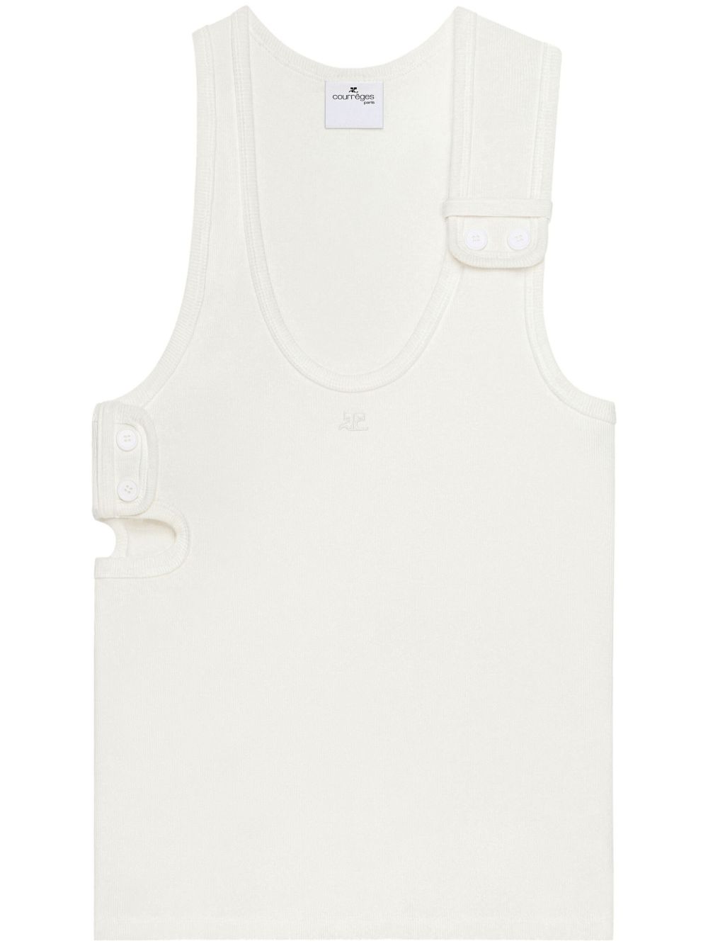 Courrèges 90年代风格镂空上衣 - 白色