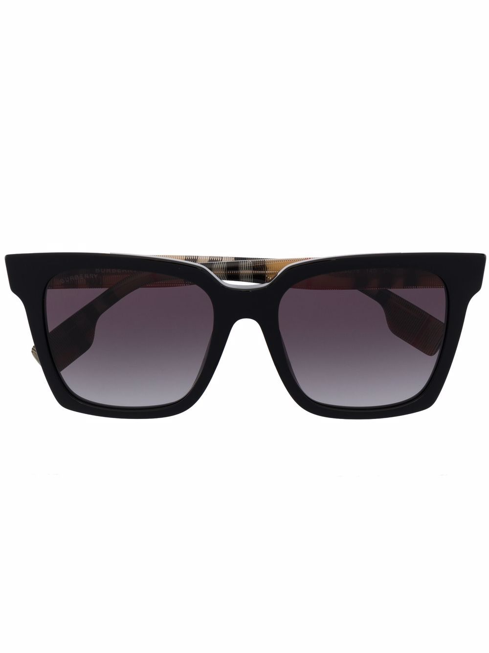 Burberry Eyewear 有色镜片方框太阳眼镜 - 黑色