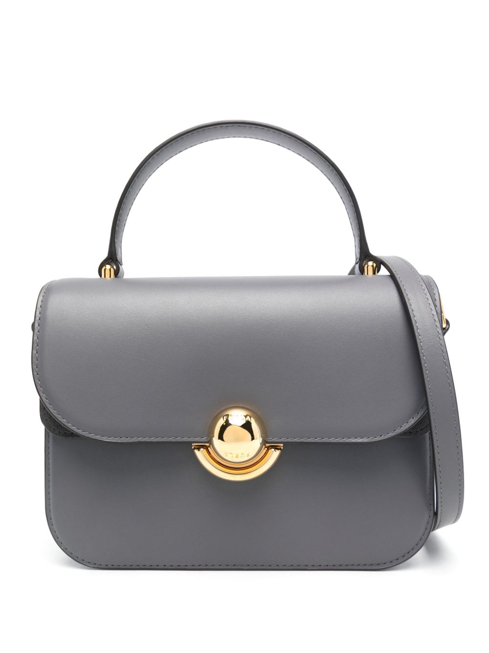 Furla logo雕刻手提包 - 灰色