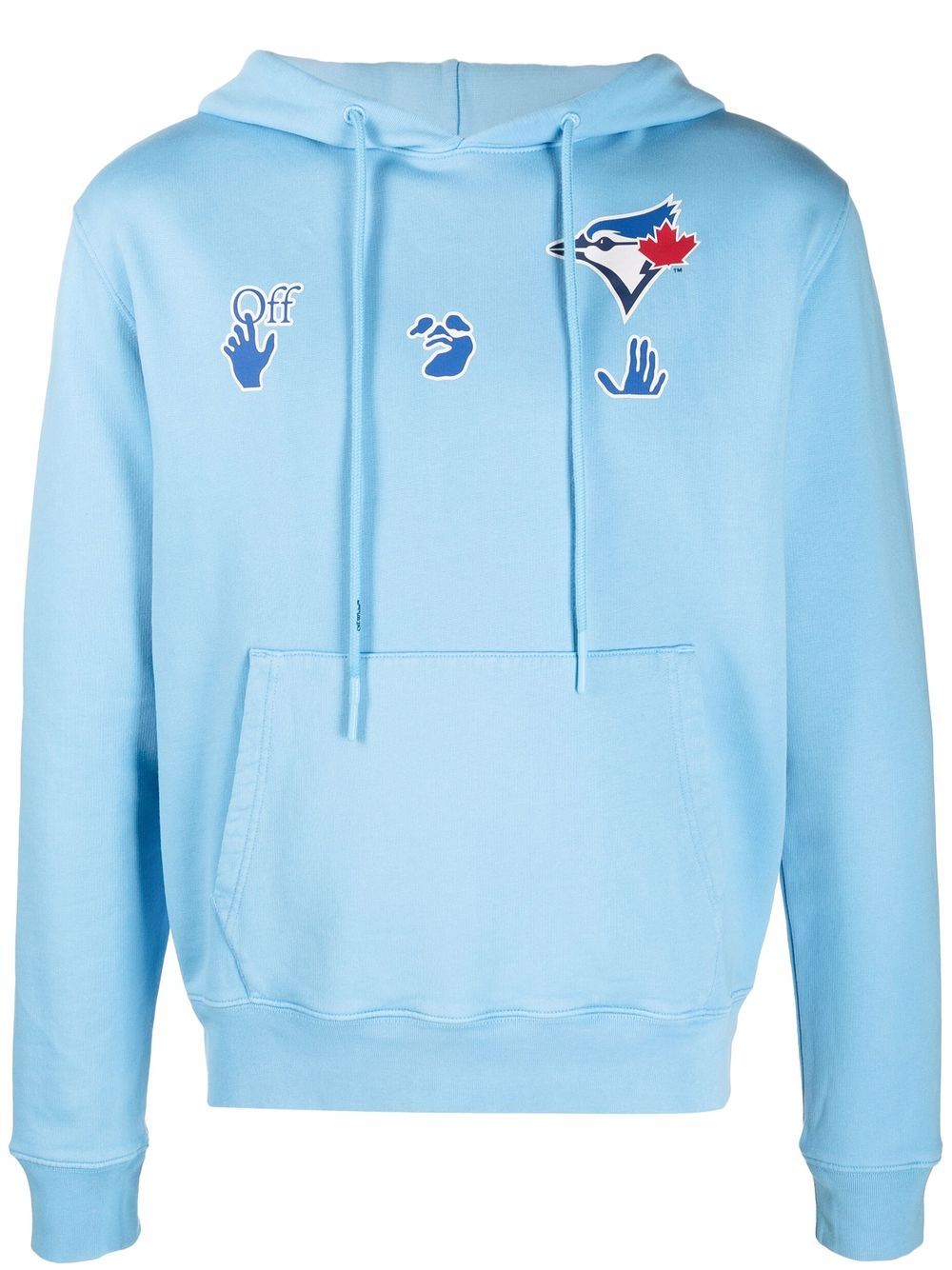 Off-White x MBL Blue Jays logo印花连帽衫 - 蓝色