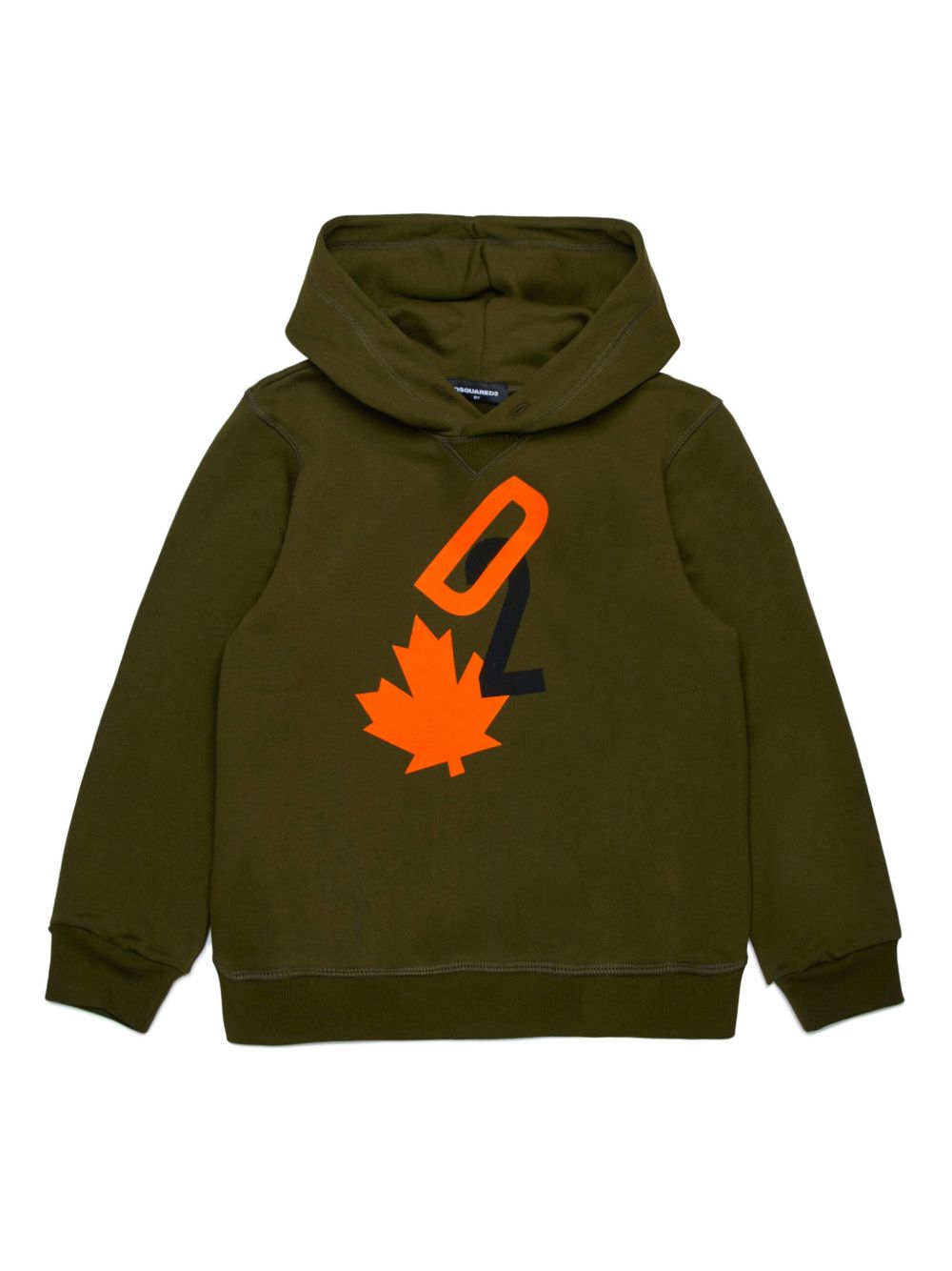 DSQUARED2 KIDS logo印花棉连帽衫 - 绿色