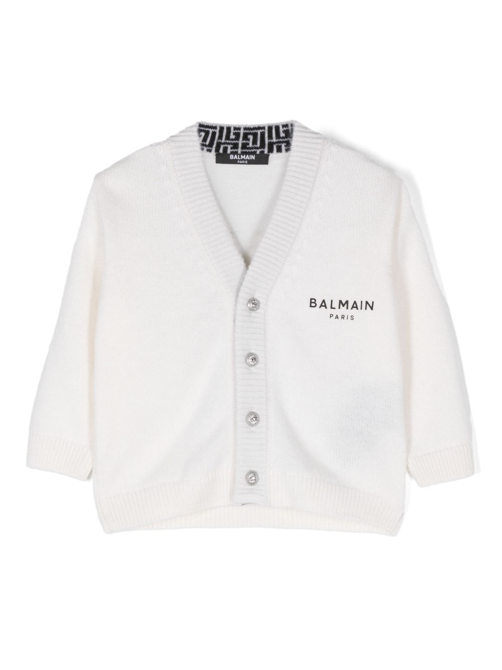 Balmain Kids logo印花开衫 - 中性色