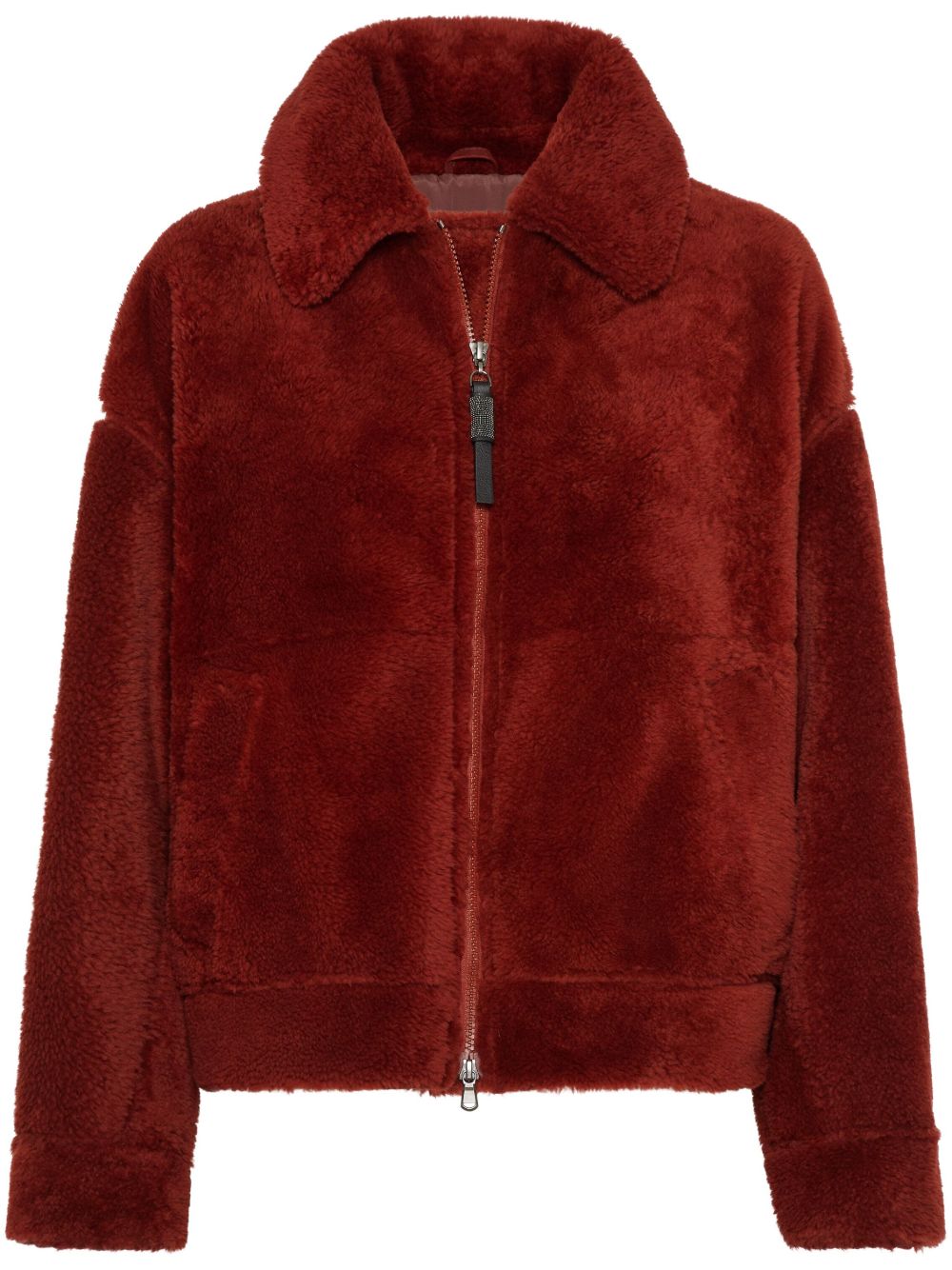 Brunello Cucinelli 皮毛一体夹克 - 红色