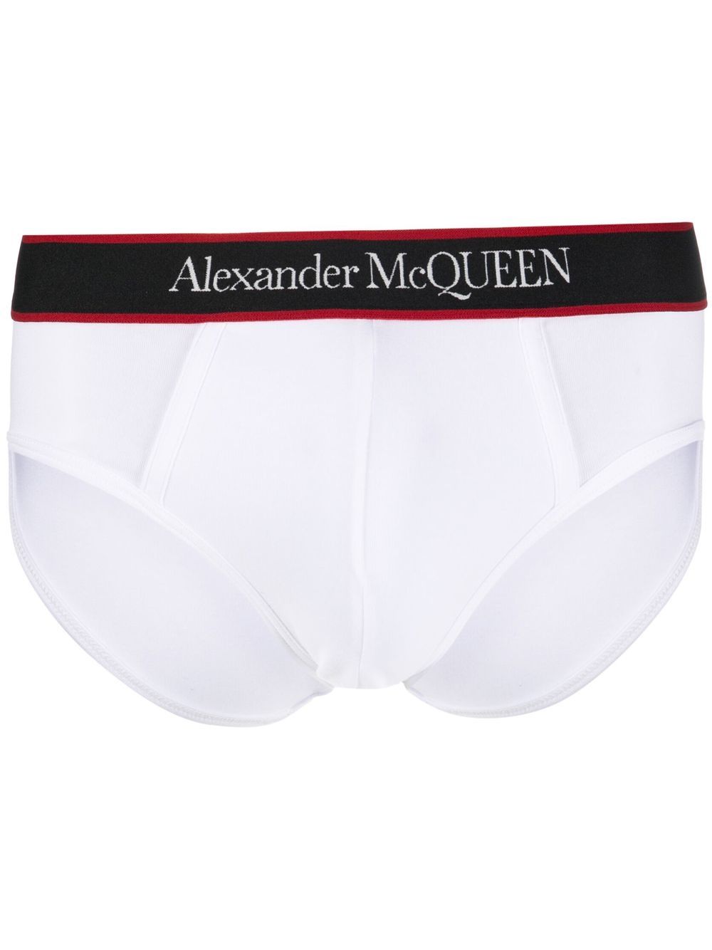 Alexander McQueen 亚历山大·麦昆 logo裤腰棉三角内裤 - 白色