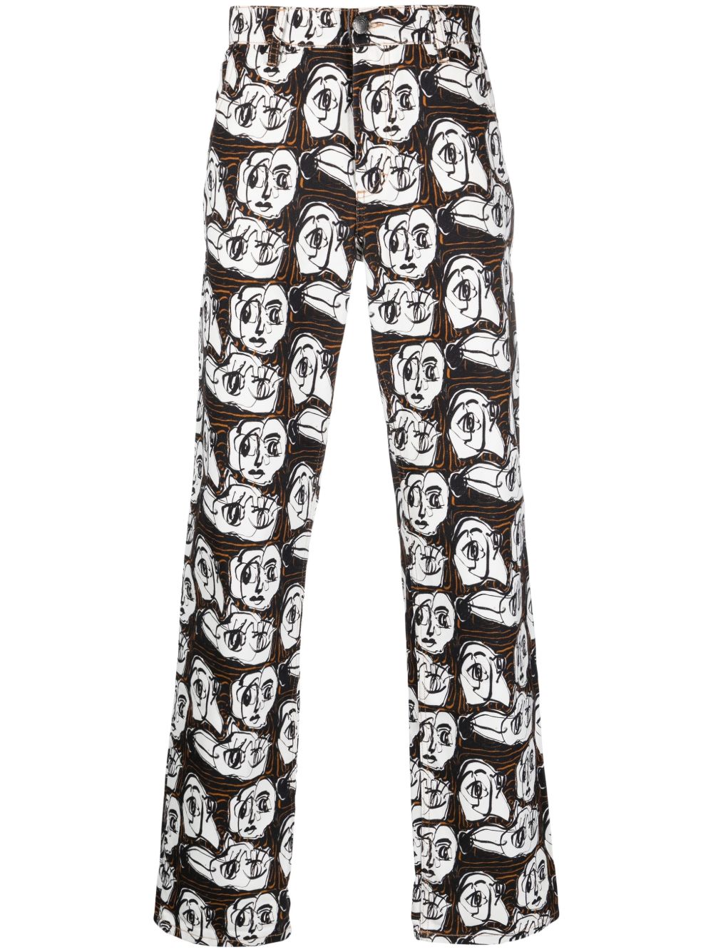 Charles Jeffrey Loverboy 图案印花棉长裤 - 白色