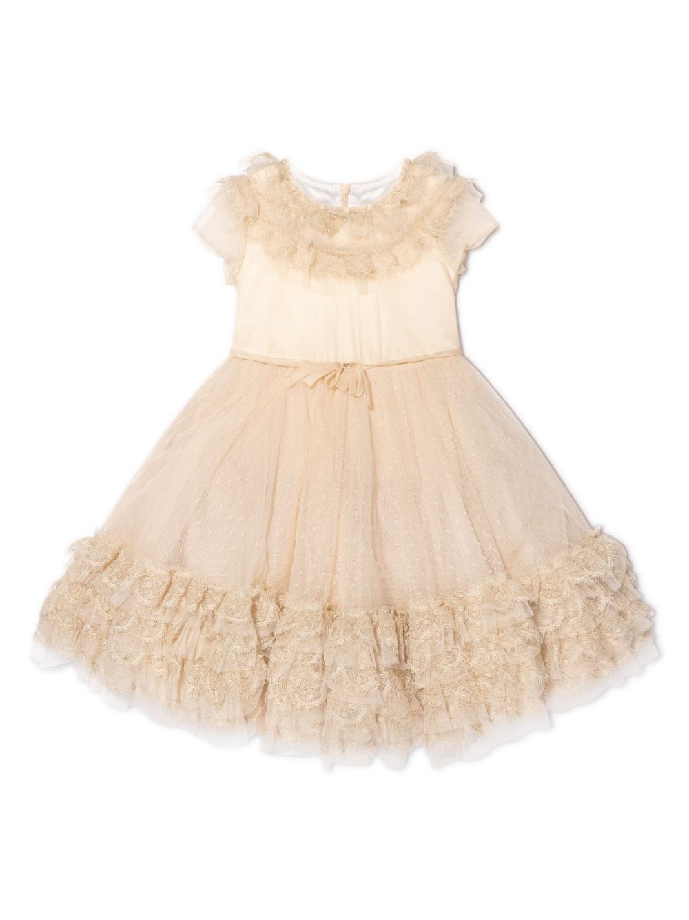 MARCHESA KIDS COUTURE Trimmed Plumetis 薄纱连衣裙 - 中性色